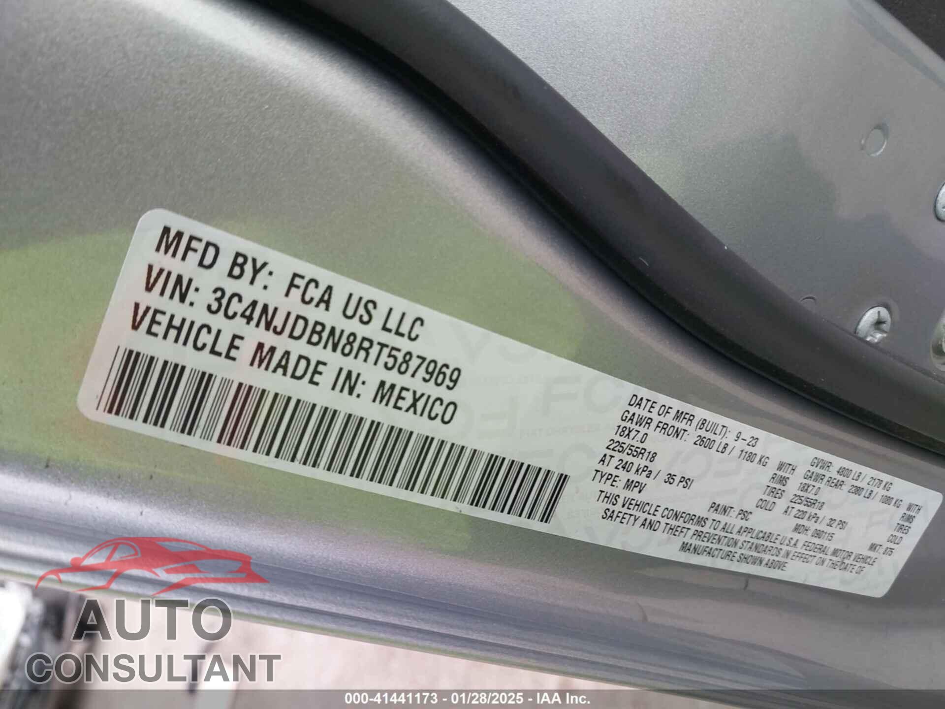 JEEP COMPASS 2024 - 3C4NJDBN8RT587969