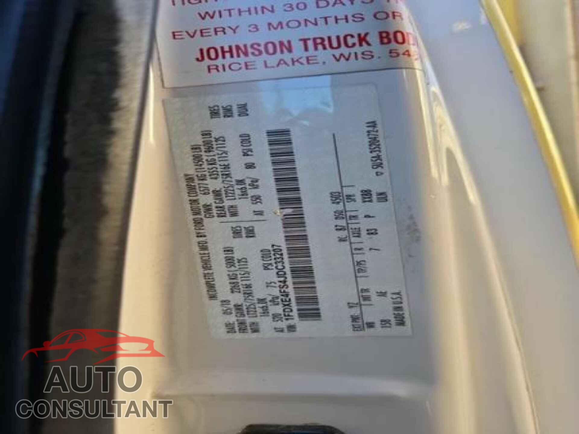 FORD E-450 CUTAWAY 2018 - 1FDXE4FS4JDC33207