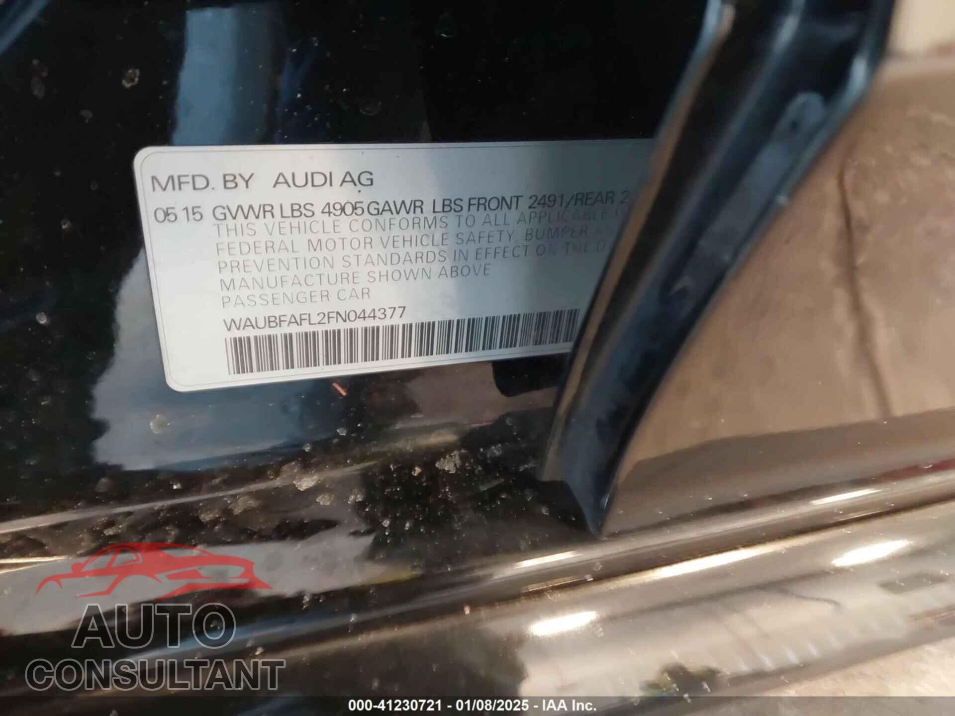 AUDI A4 2015 - WAUBFAFL2FN044377