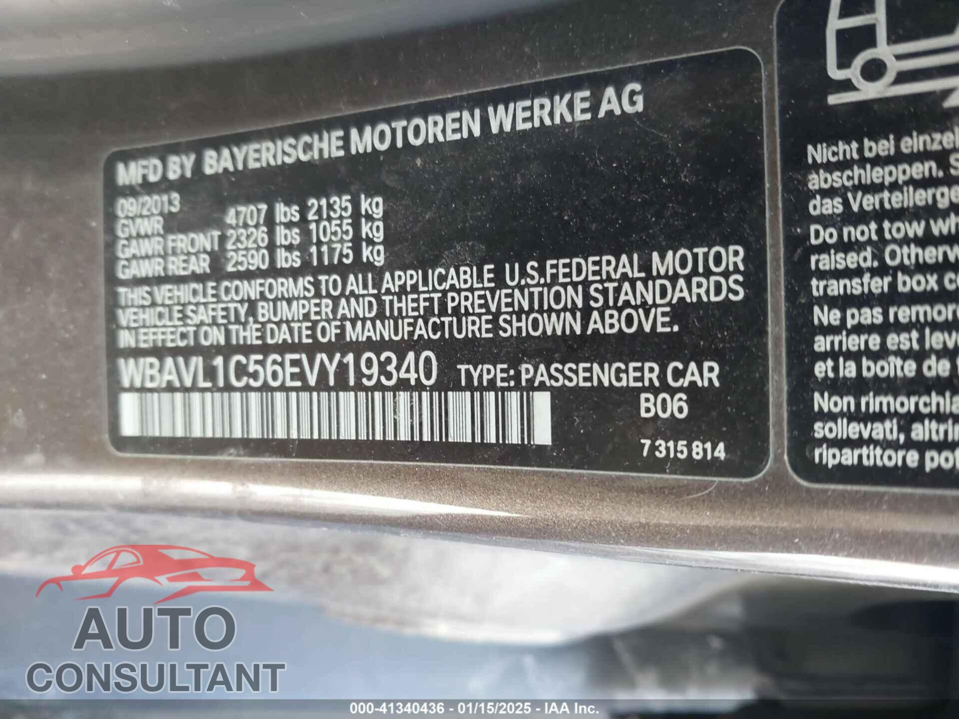 BMW X1 2014 - WBAVL1C56EVY19340