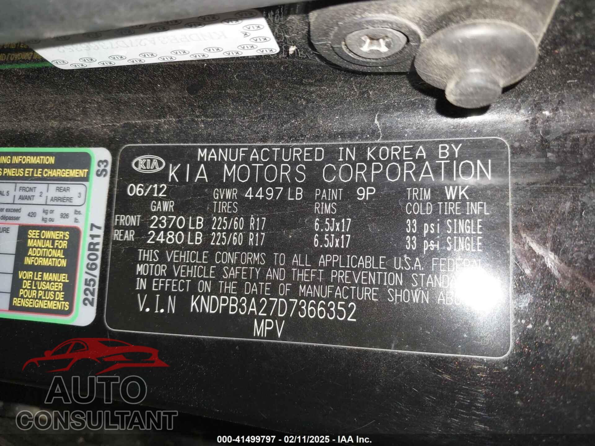 KIA SPORTAGE 2013 - KNDPB3A27D7366352
