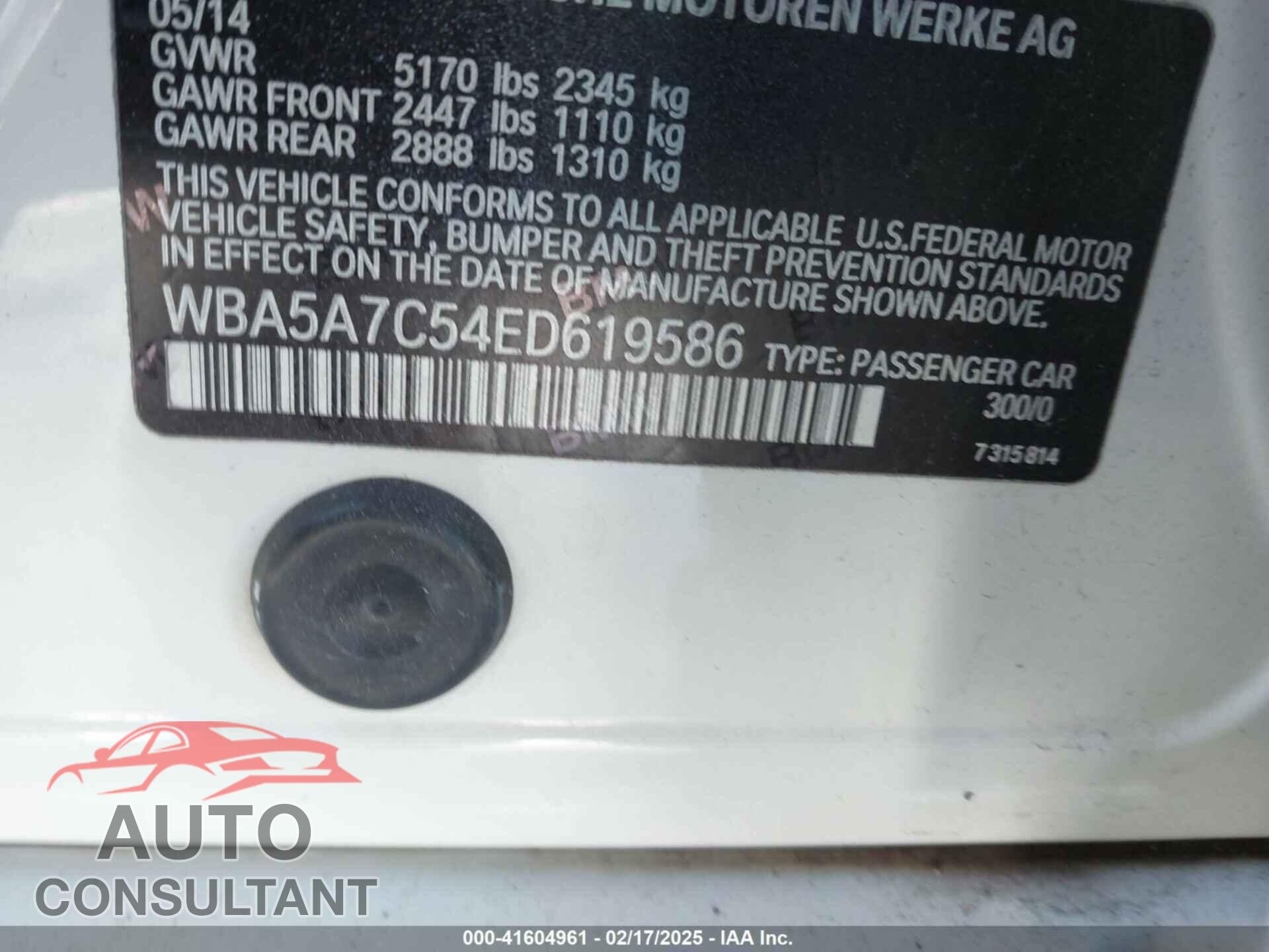 BMW 528I 2014 - WBA5A7C54ED619586