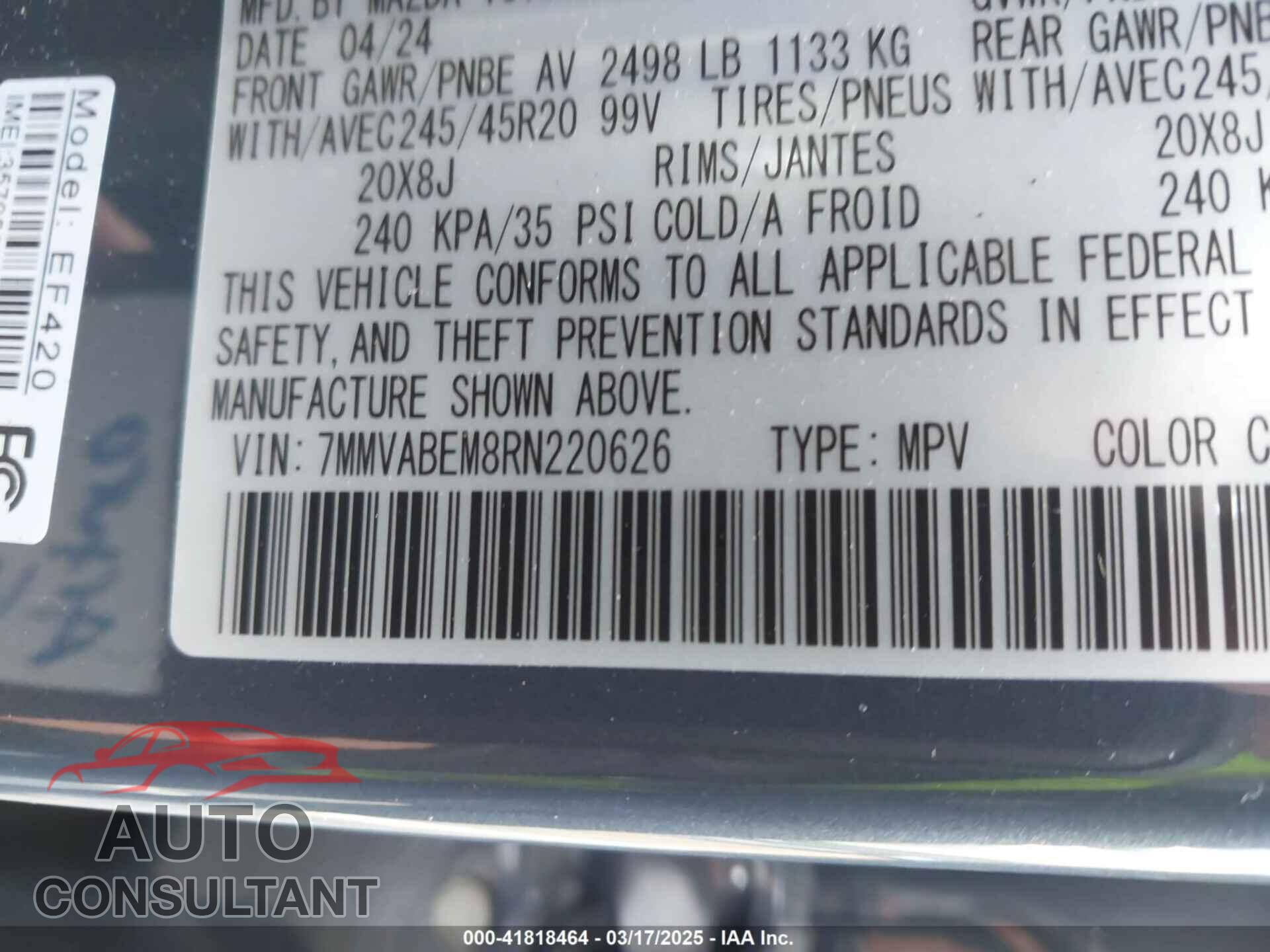 MAZDA CX-50 2024 - 7MMVABEM8RN220626