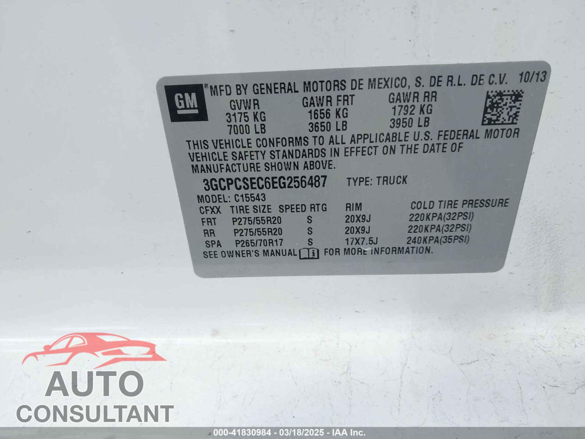 CHEVROLET SILVERADO 1500 2014 - 3GCPCSEC6EG256487