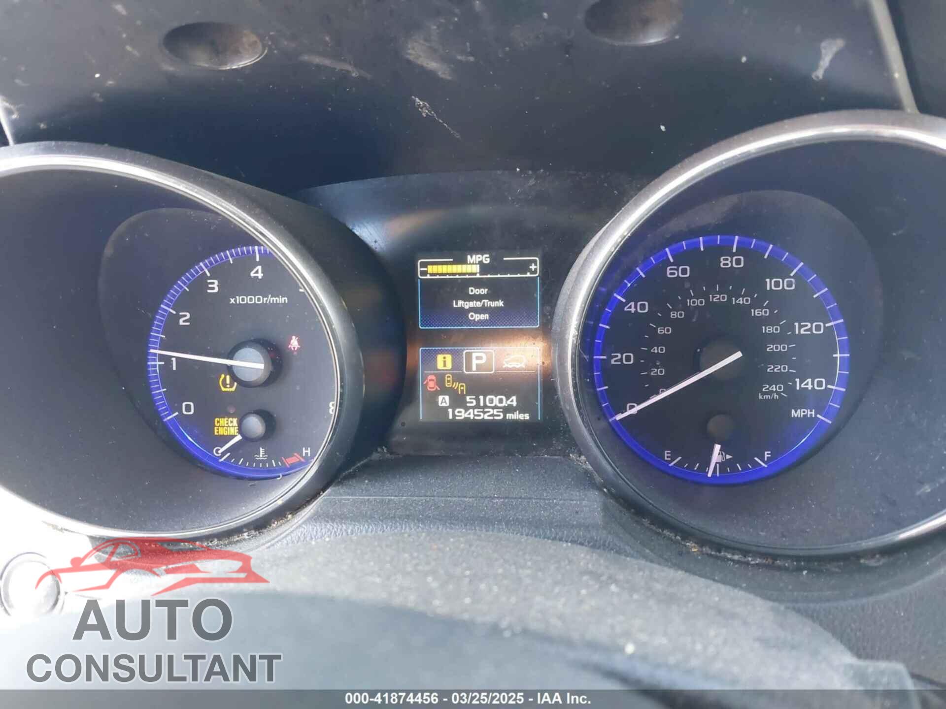 SUBARU OUTBACK 2015 - 4S4BSAJC2F3318321
