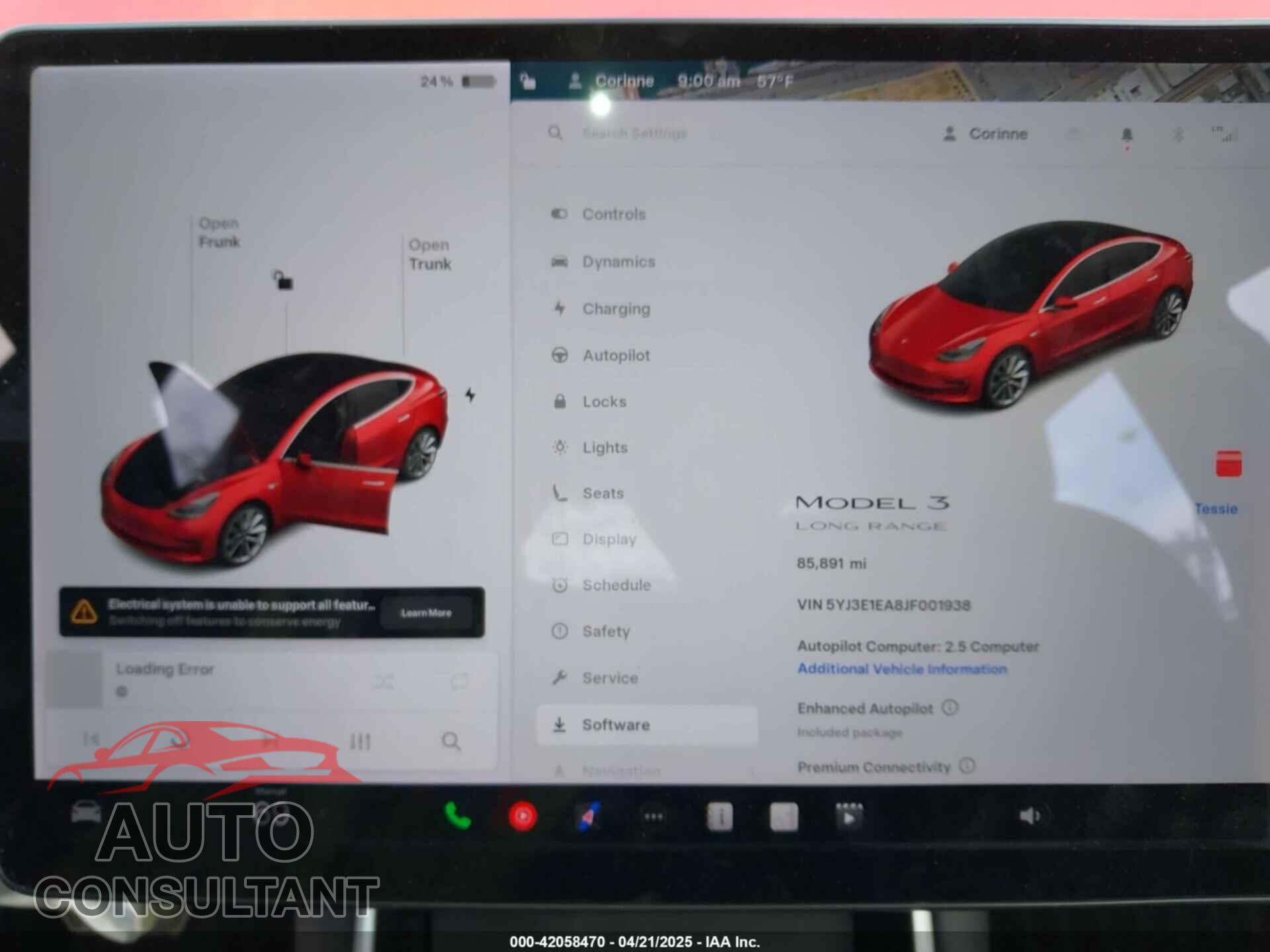 TESLA MODEL 3 2018 - 5YJ3E1EA8JF001938