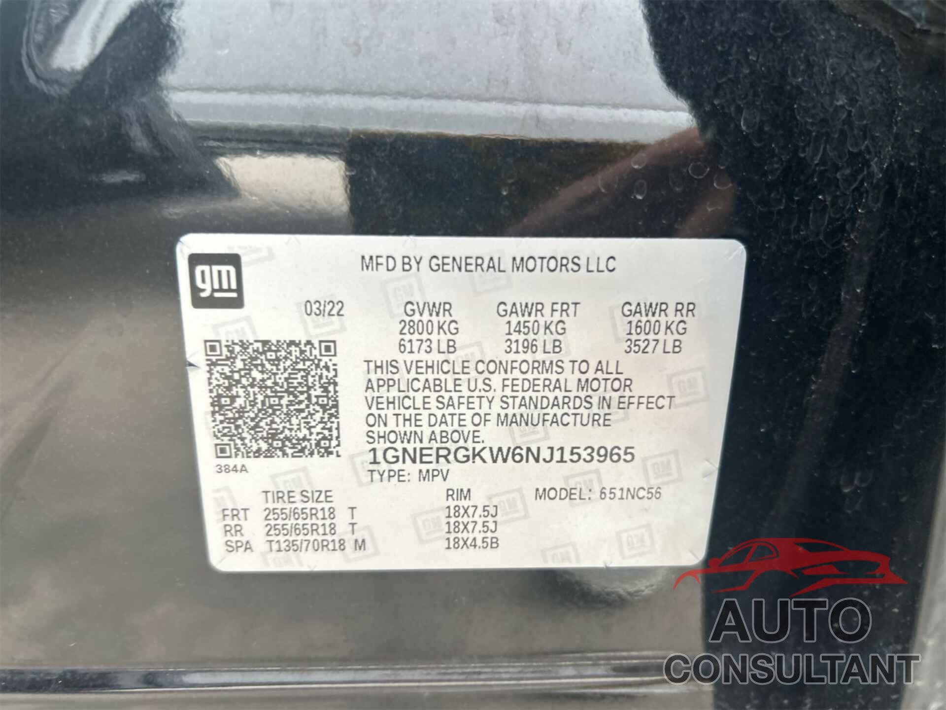 CHEVROLET TRAVERSE 2022 - 1GNERGKW6NJ153965