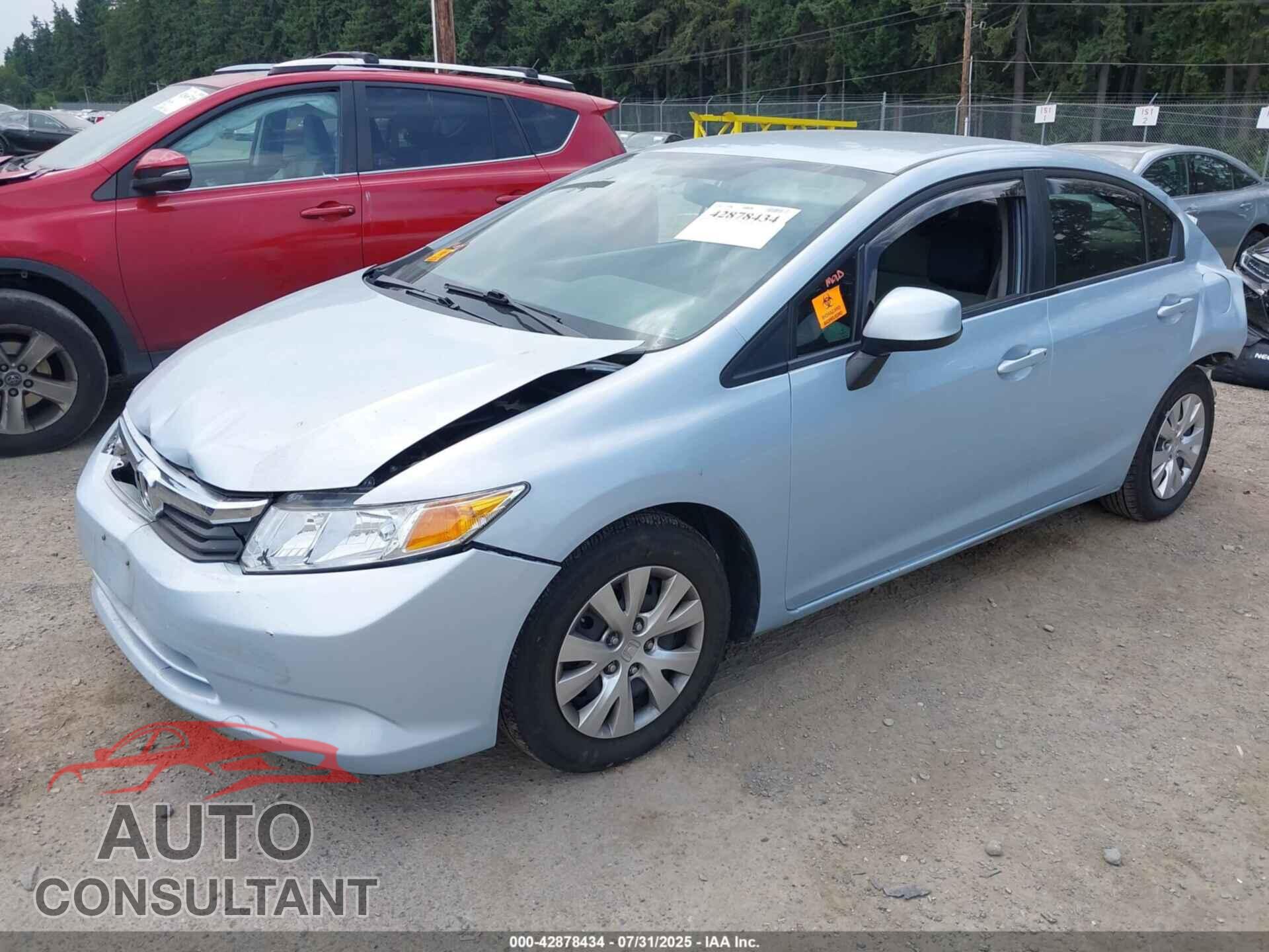 HONDA CIVIC 2012 - 19XFB2F53CE353542