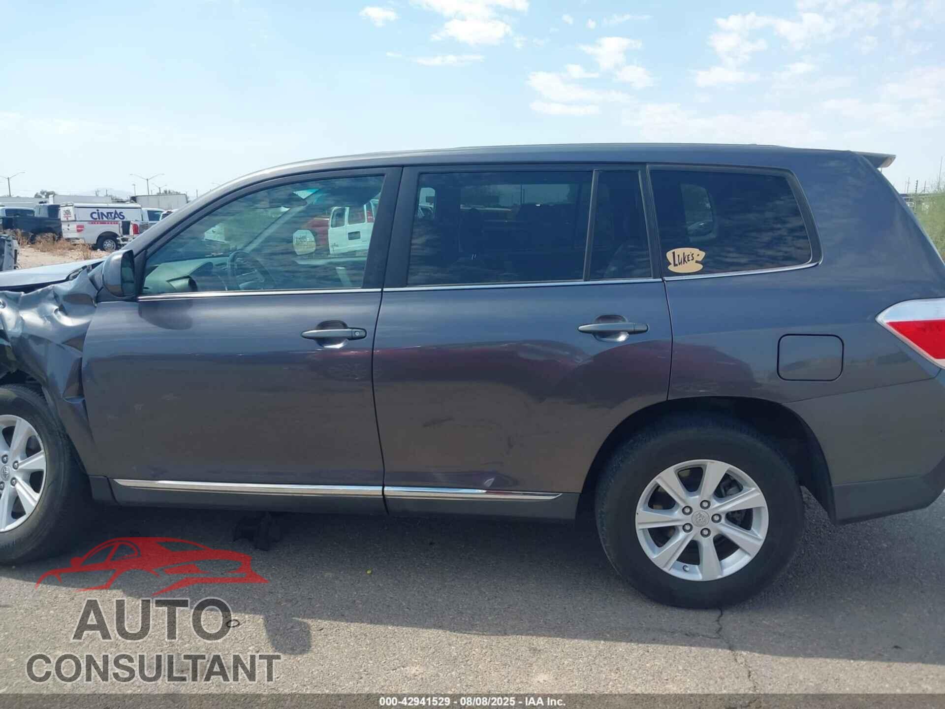TOYOTA HIGHLANDER 2012 - 5TDZA3EH6CS030979