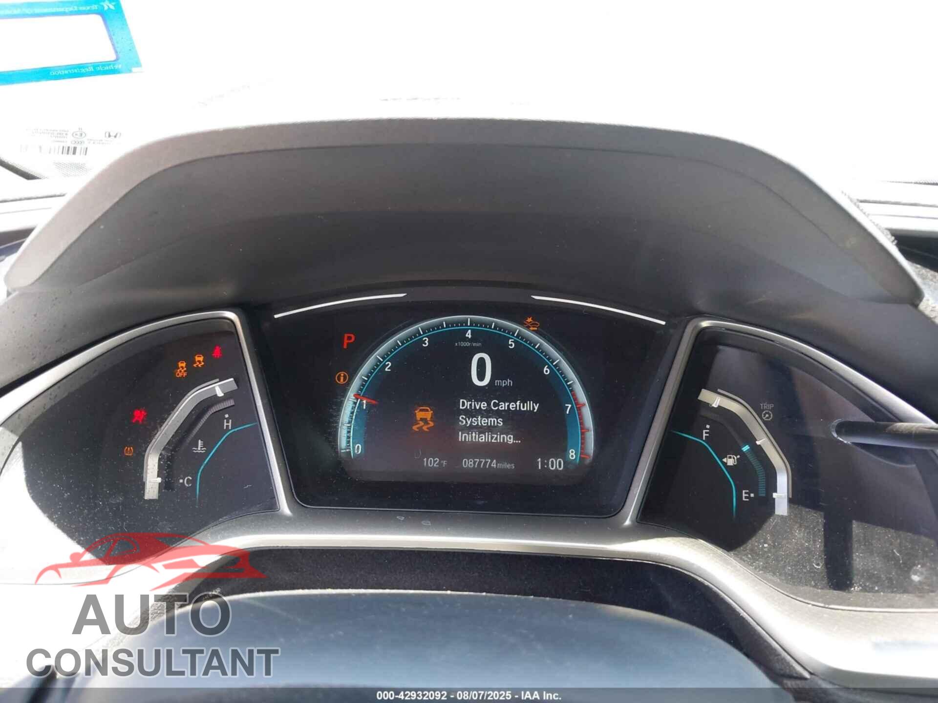 HONDA CIVIC 2017 - 19XFC2F80HE075584
