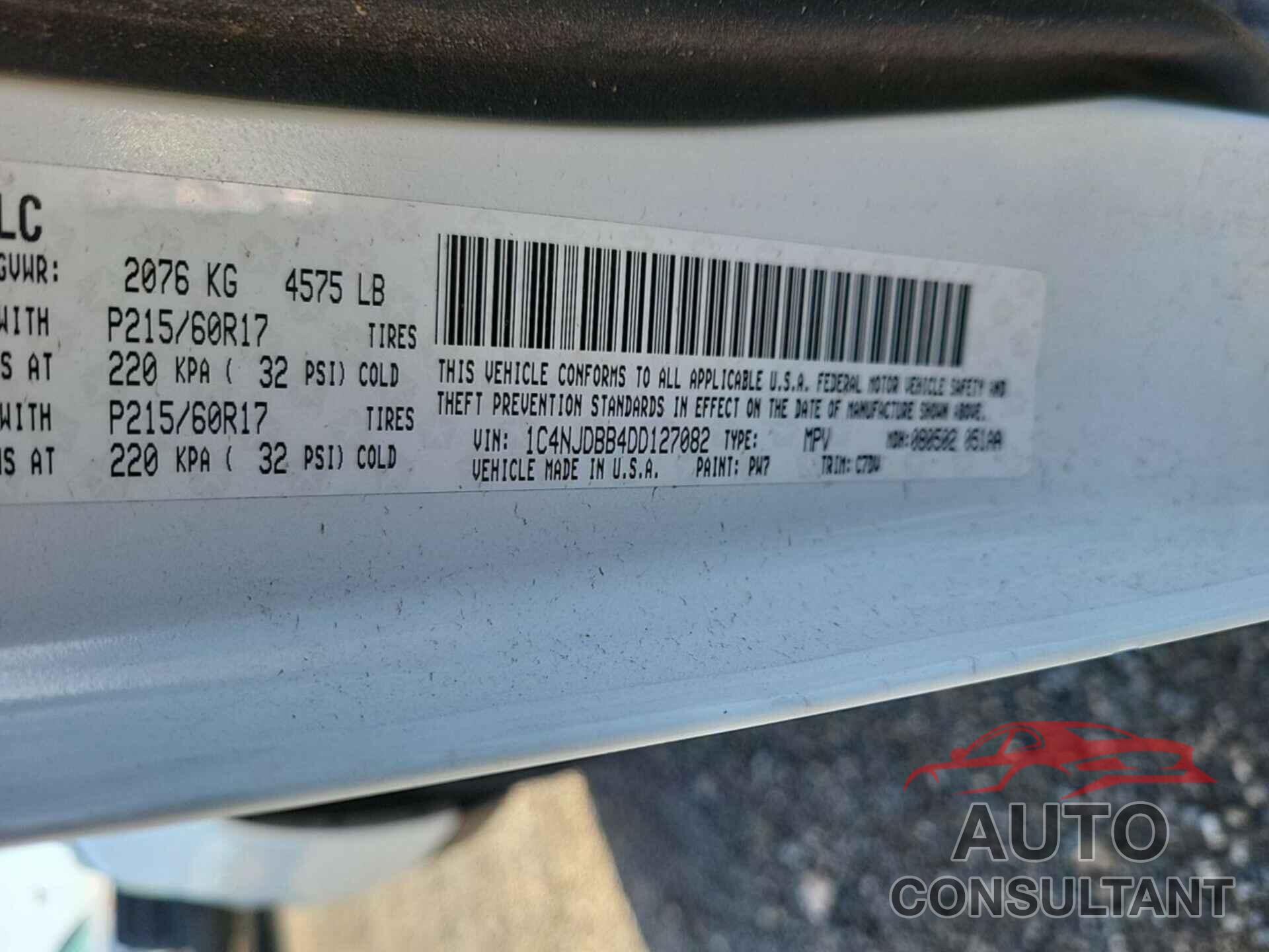 JEEP COMPASS 2013 - 1C4NJDBB4DD127082