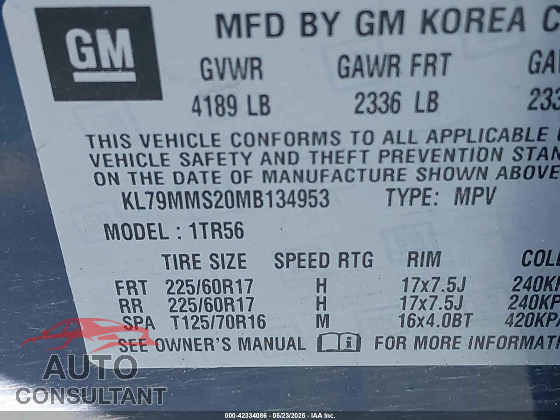 CHEVROLET TRAILBLAZER 2021 - KL79MMS20MB134953