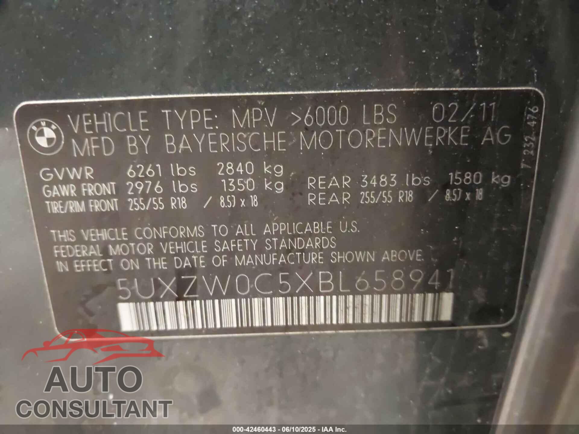 BMW X5 2011 - 5UXZW0C5XBL658941