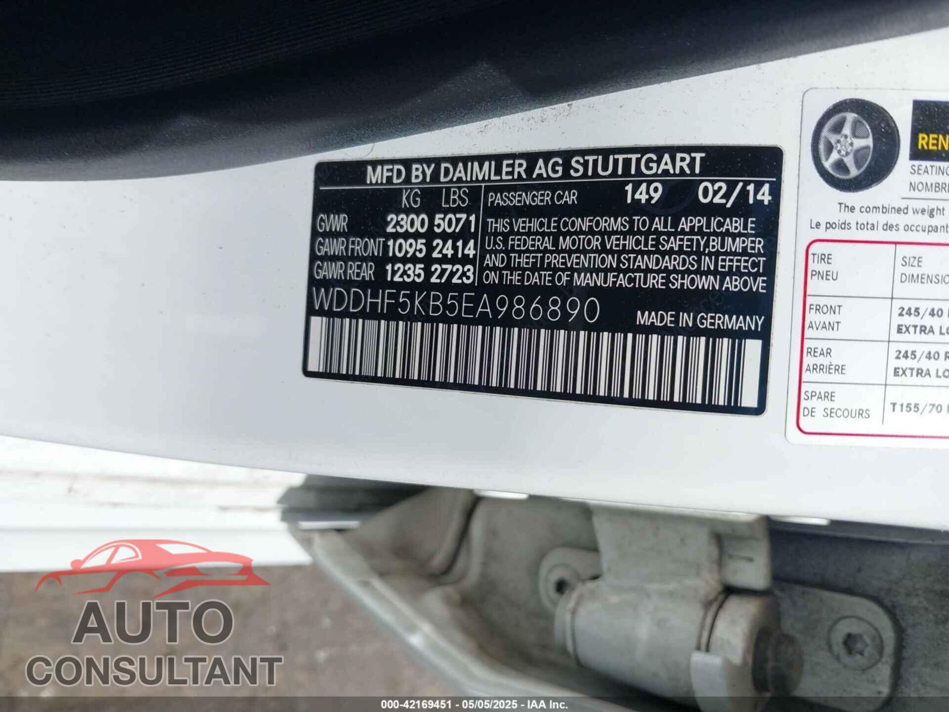MERCEDES-BENZ E 350 2014 - WDDHF5KB5EA986890
