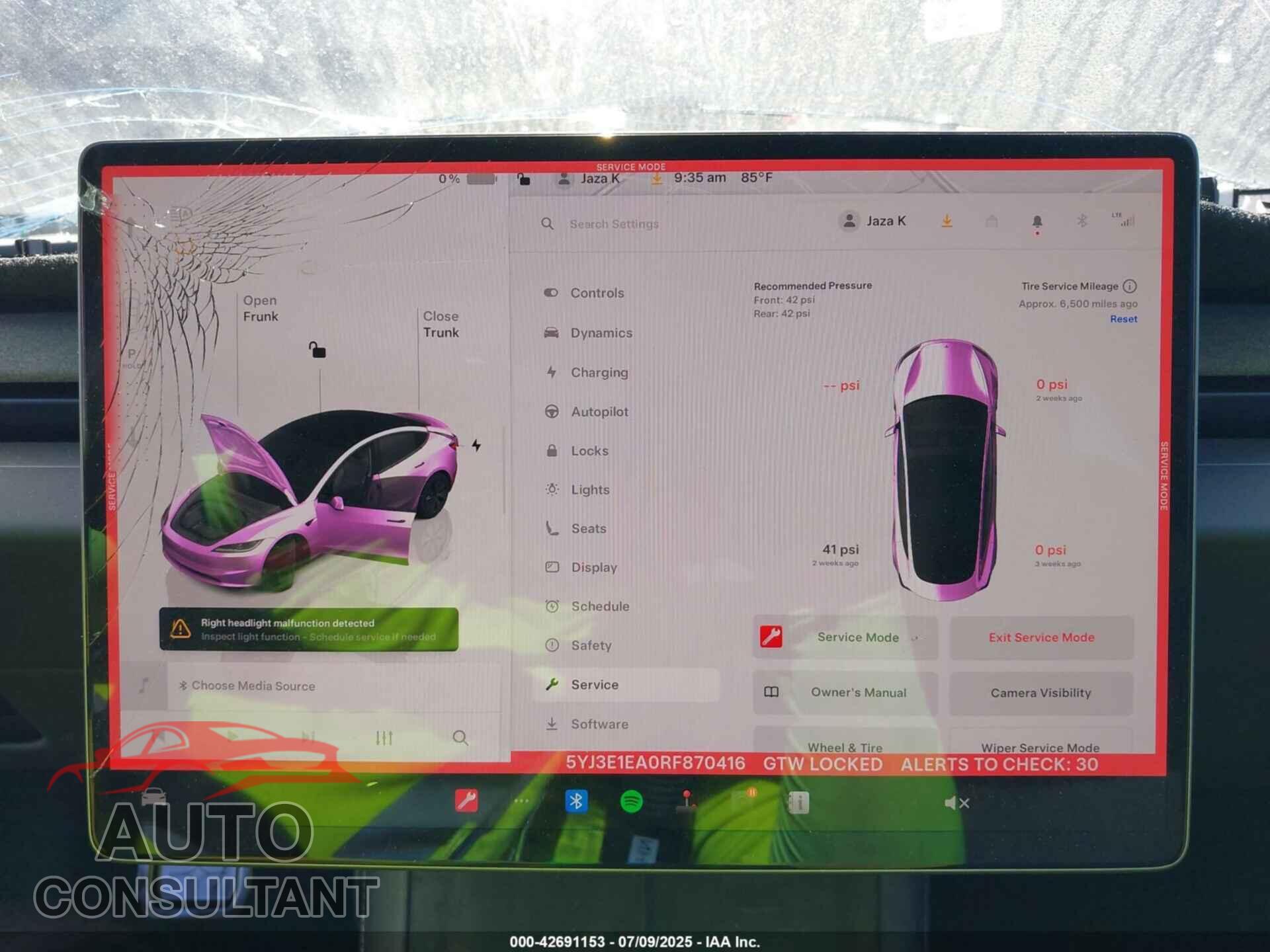 TESLA MODEL 3 2024 - 5YJ3E1EA0RF870416