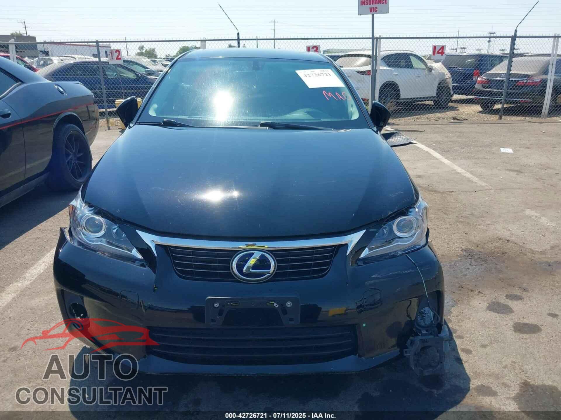 LEXUS CT 200H 2013 - JTHKD5BH9D2125536