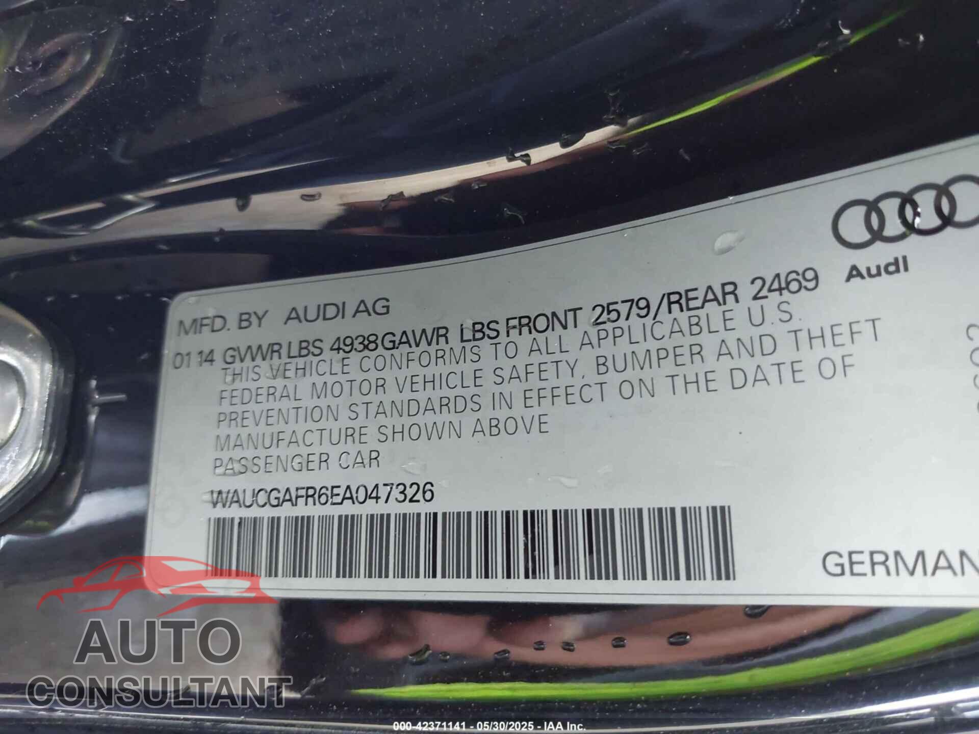 AUDI S5 2014 - WAUCGAFR6EA047326