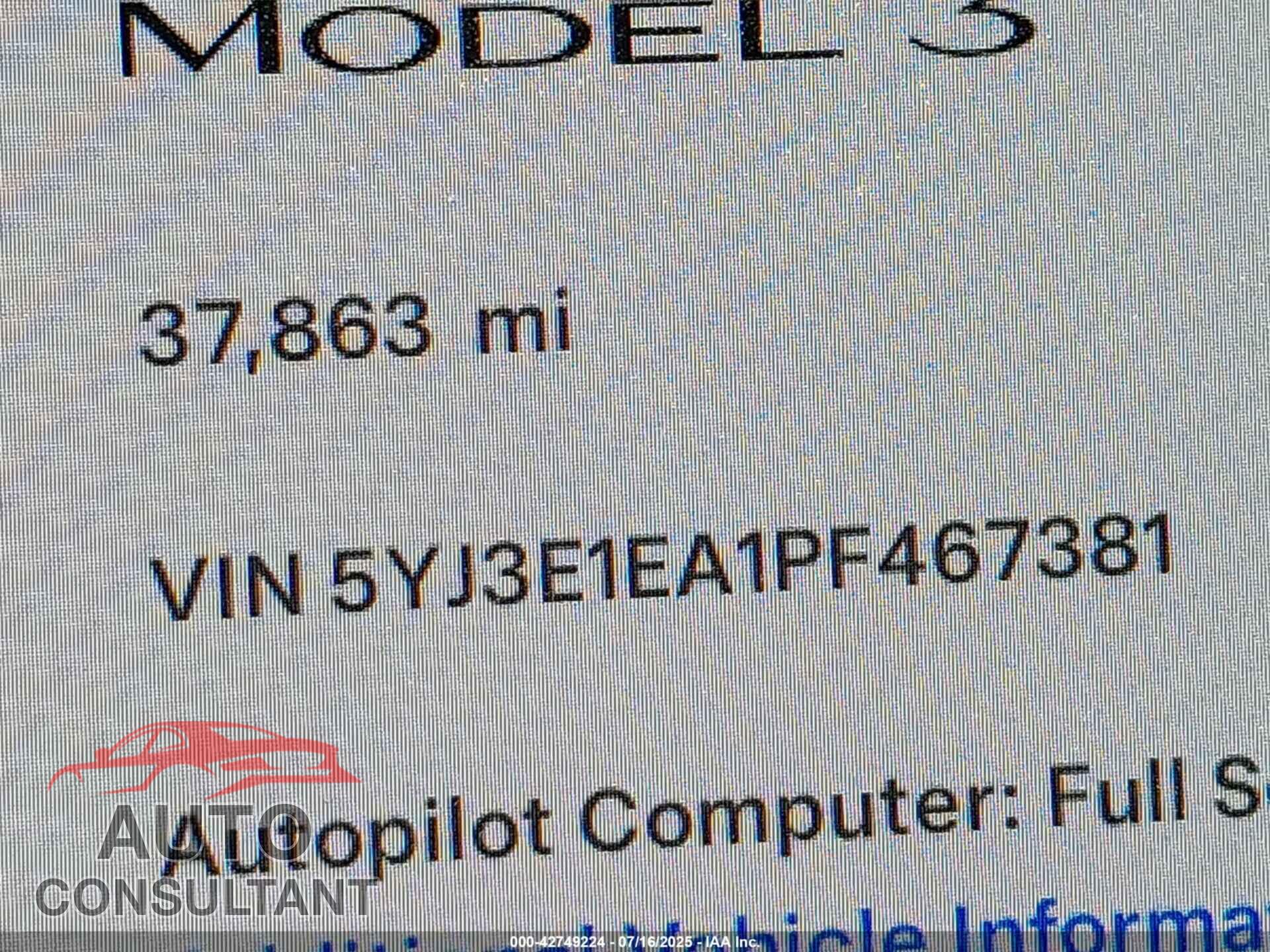 TESLA MODEL 3 2023 - 5YJ3E1EA1PF467381