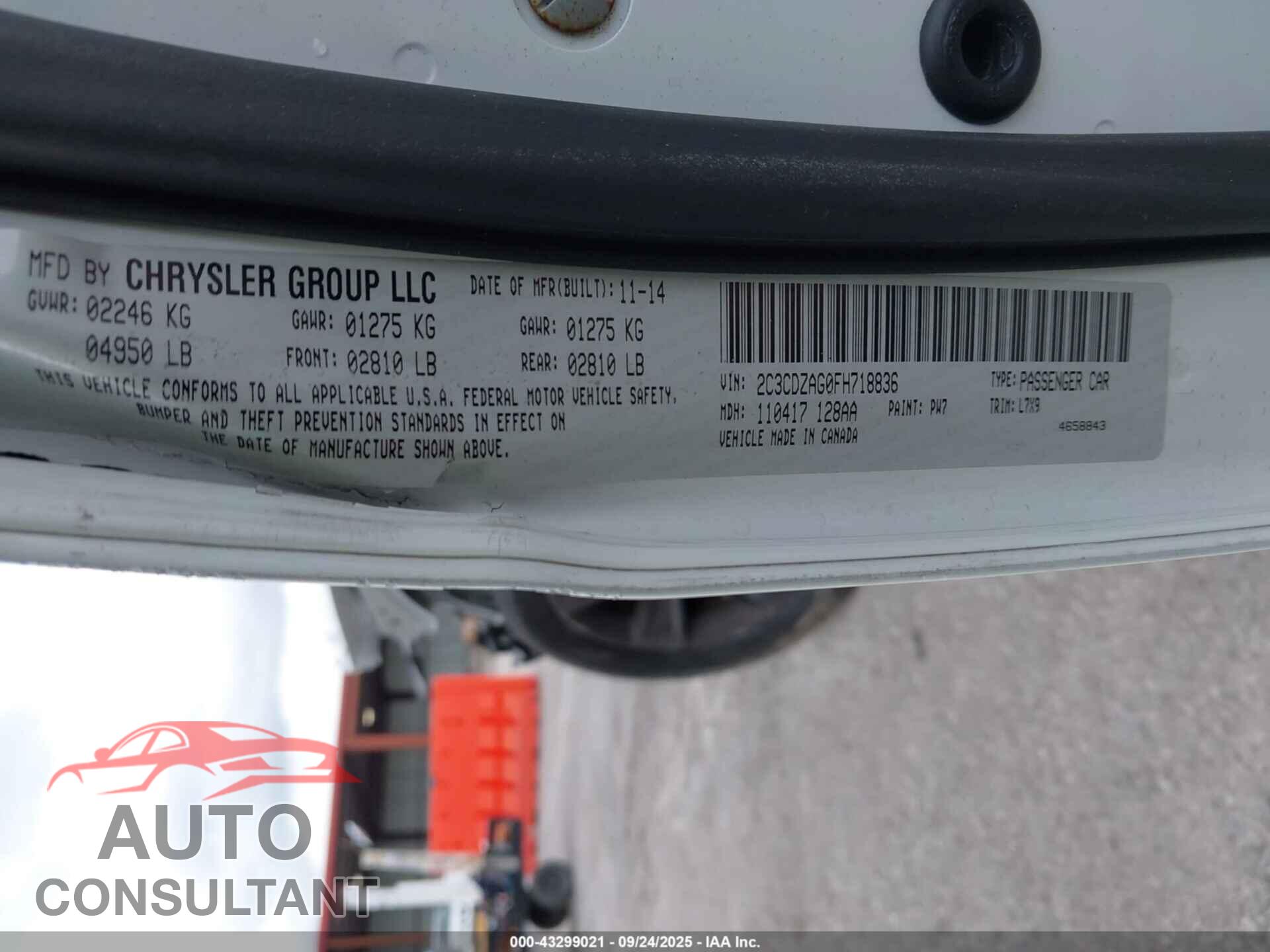 DODGE CHALLENGER 2015 - 2C3CDZAG0FH718836