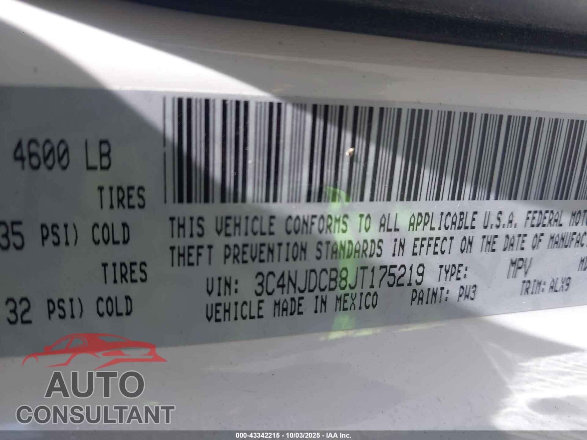 JEEP COMPASS 2018 - 3C4NJDCB8JT175219