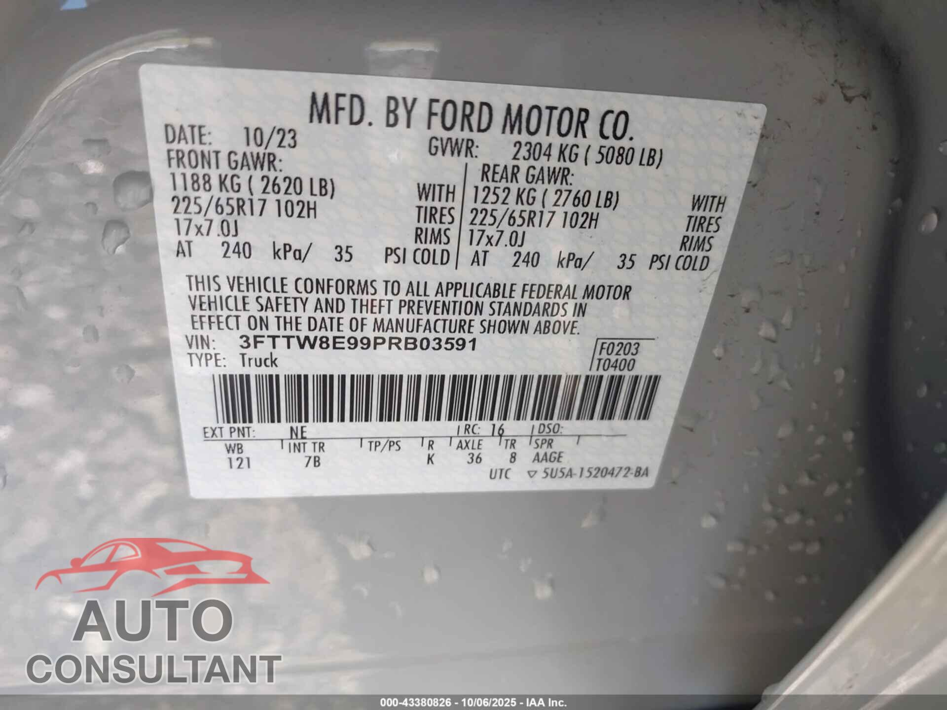 FORD MAVERICK 2023 - 3FTTW8E99PRB03591