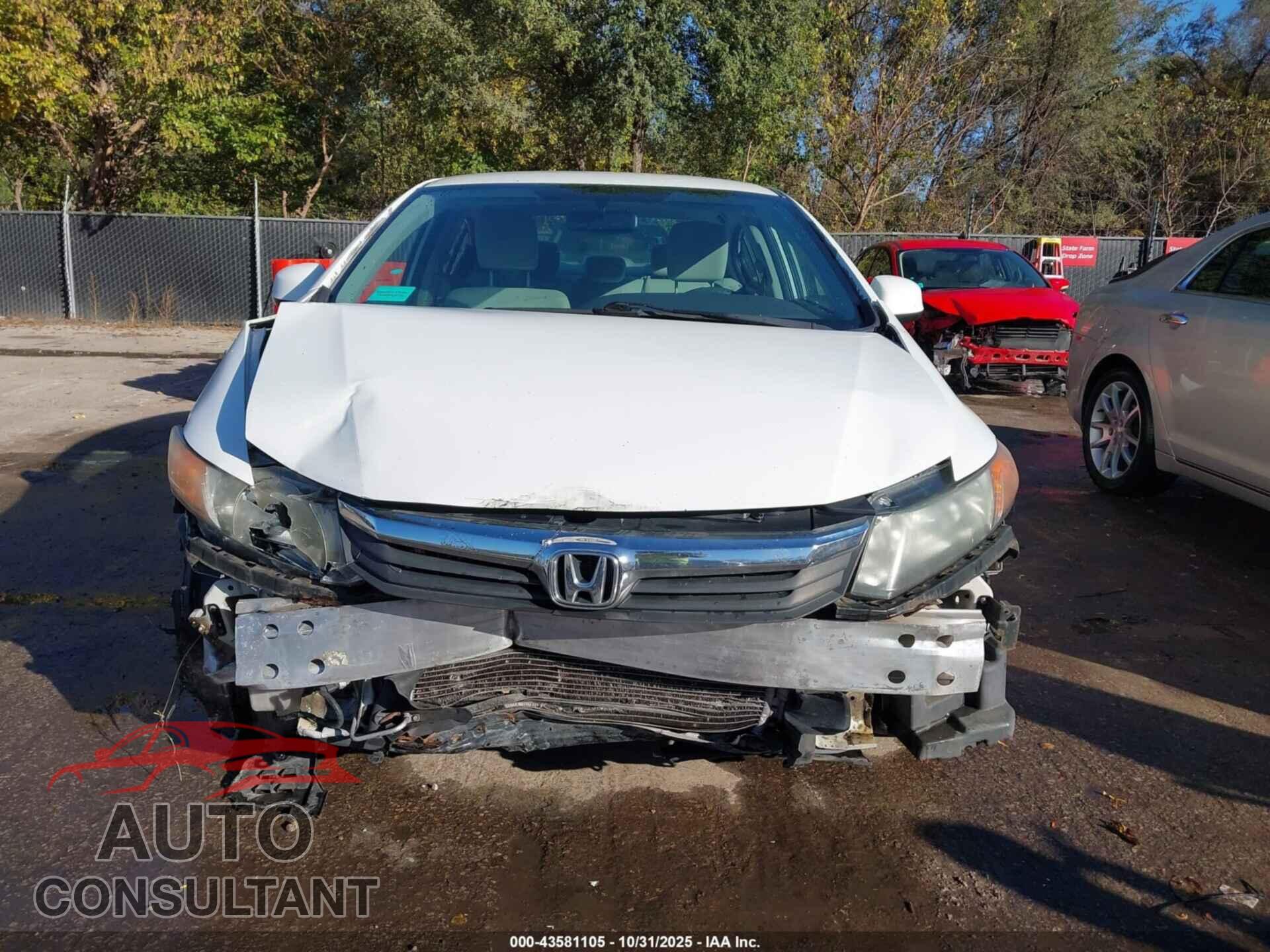 HONDA CIVIC 2012 - 19XFB2F57CE360350