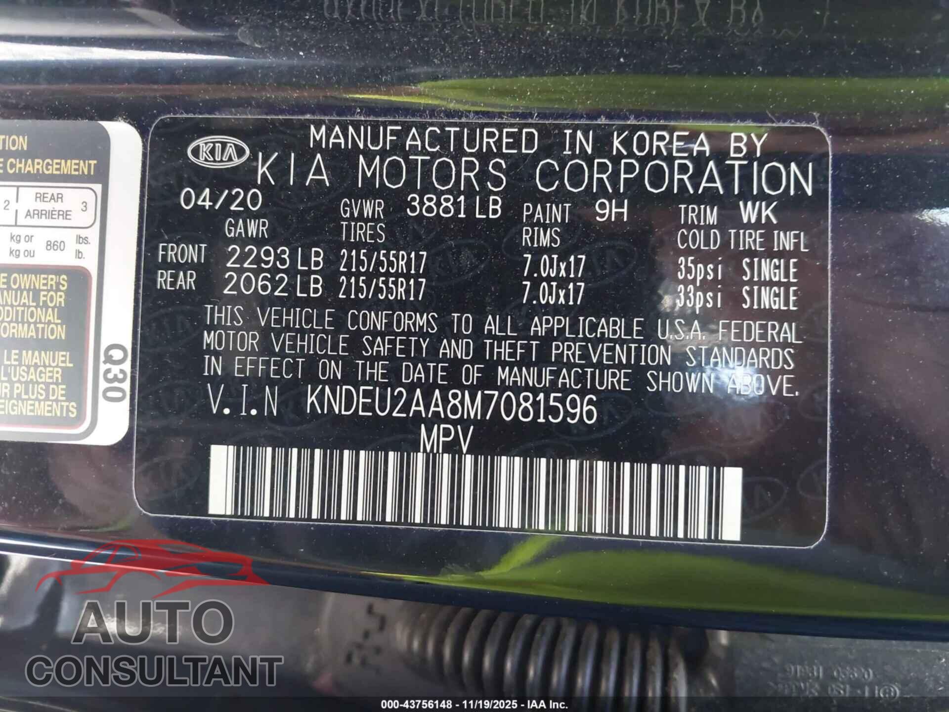 KIA SELTOS 2021 - KNDEU2AA8M7081596