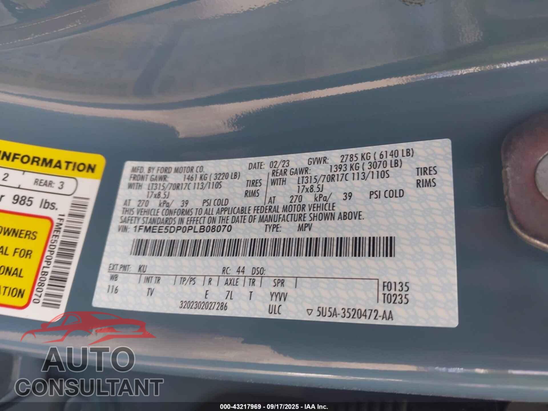 FORD BRONCO 2023 - 1FMEE5DP0PLB08070