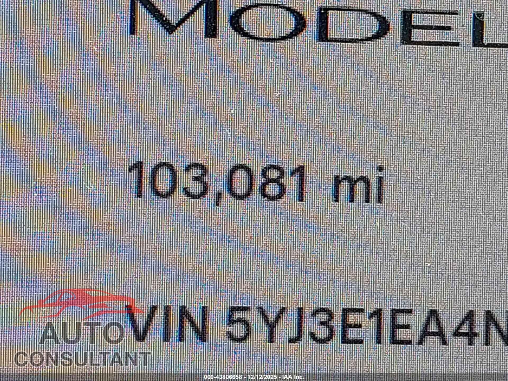 TESLA MODEL 3 2022 - 5YJ3E1EA4NF186754