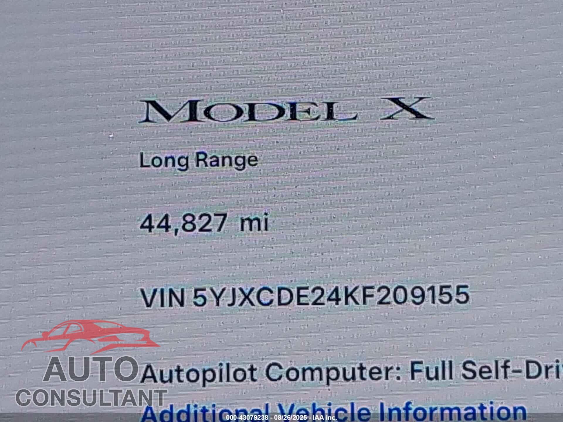 TESLA MODEL X 2019 - 5YJXCDE24KF209155