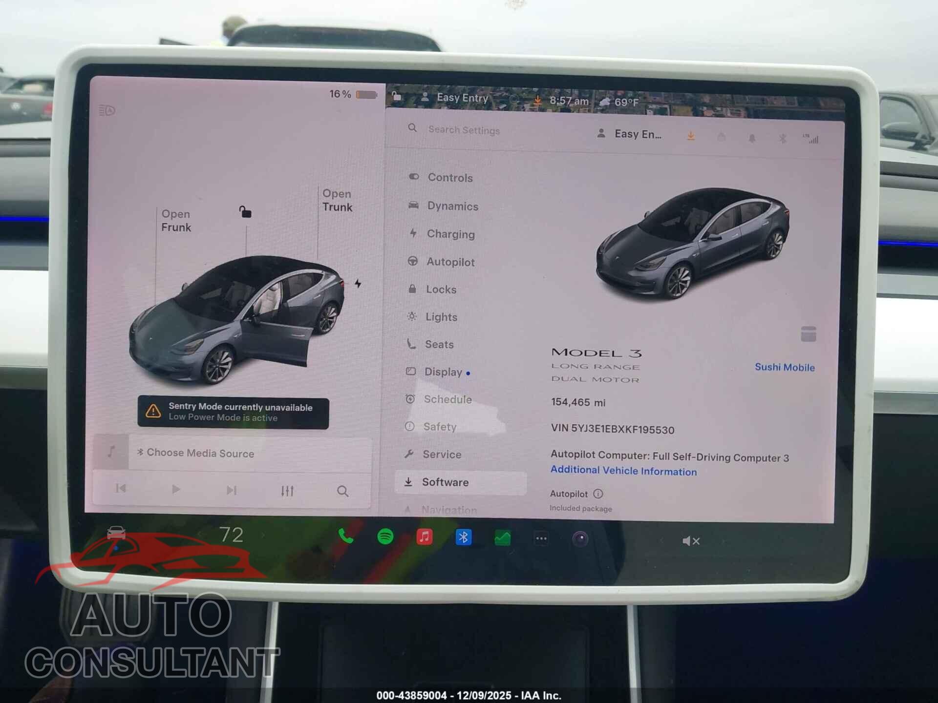 TESLA MODEL 3 2019 - 5YJ3E1EBXKF195530