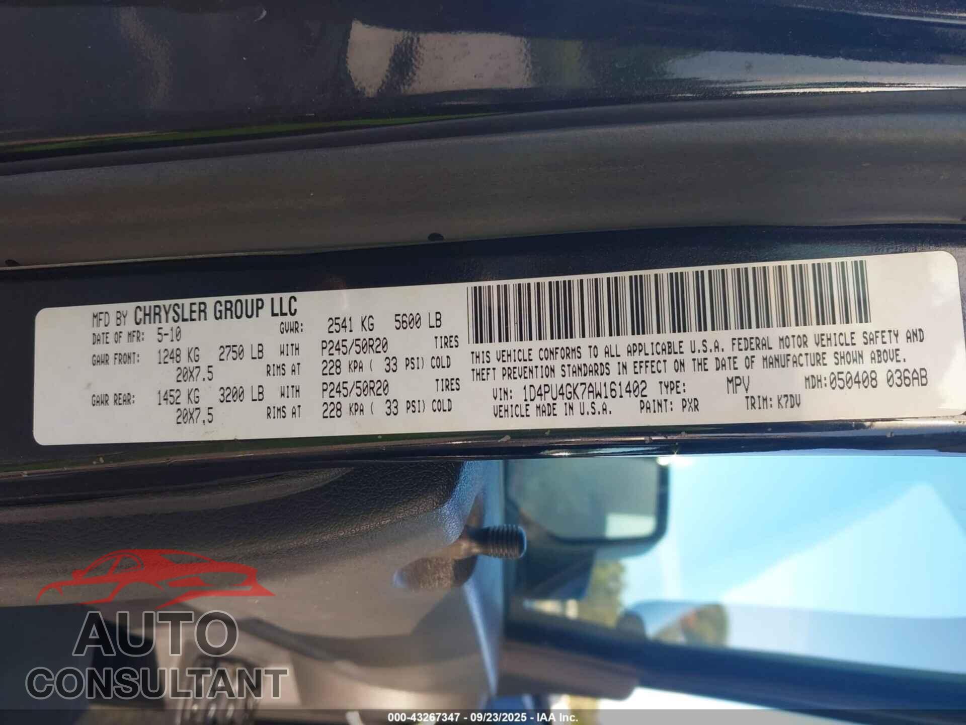 DODGE NITRO 2010 - 1D4PU4GK7AW161402