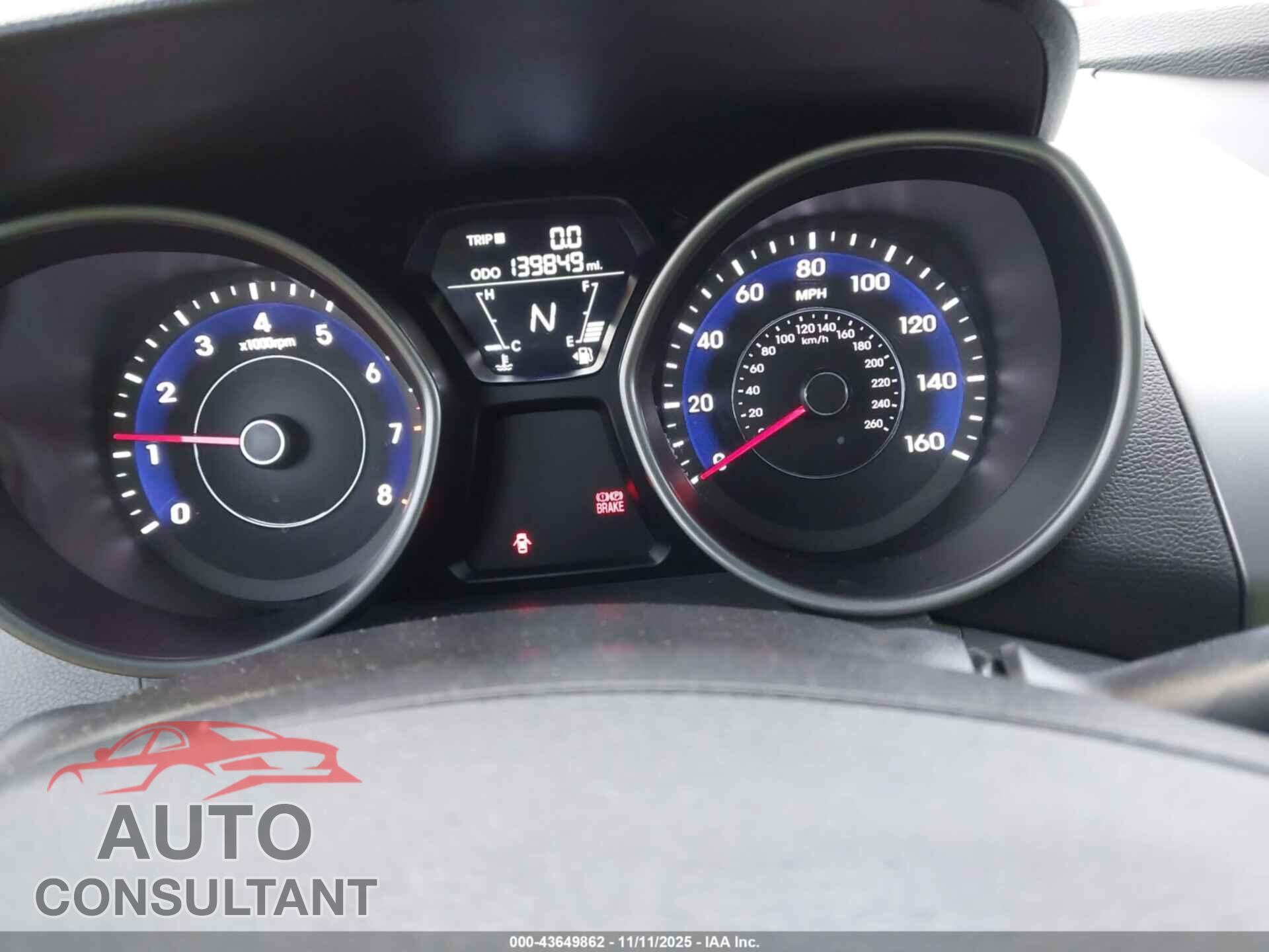 HYUNDAI ELANTRA 2013 - 5NPDH4AE3DH287466