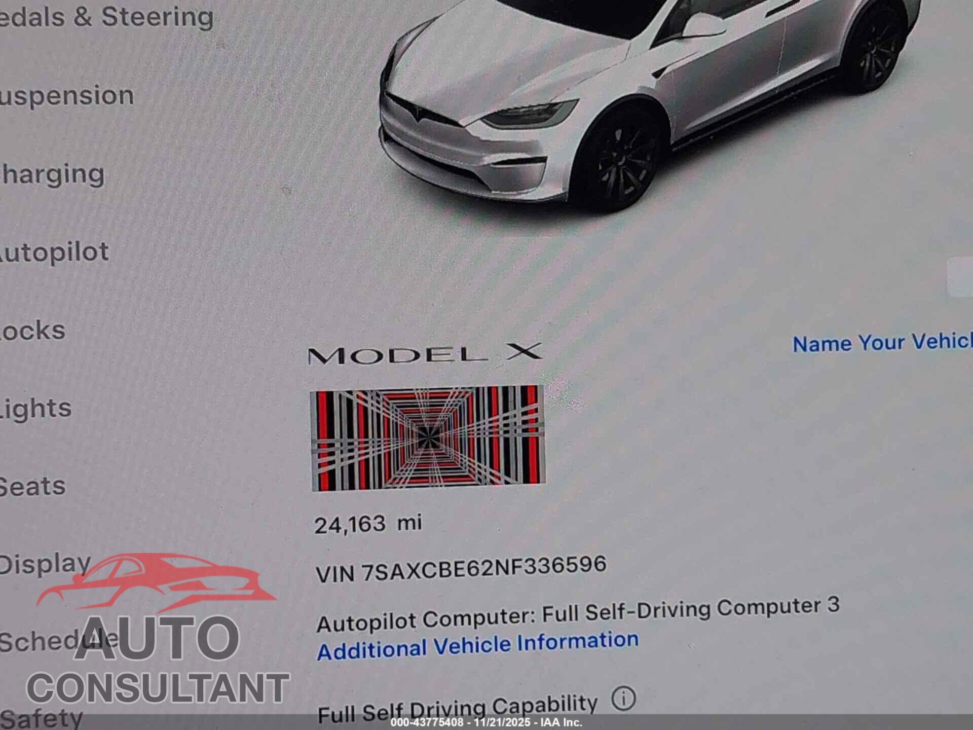TESLA MODEL X 2022 - 7SAXCBE62NF336596