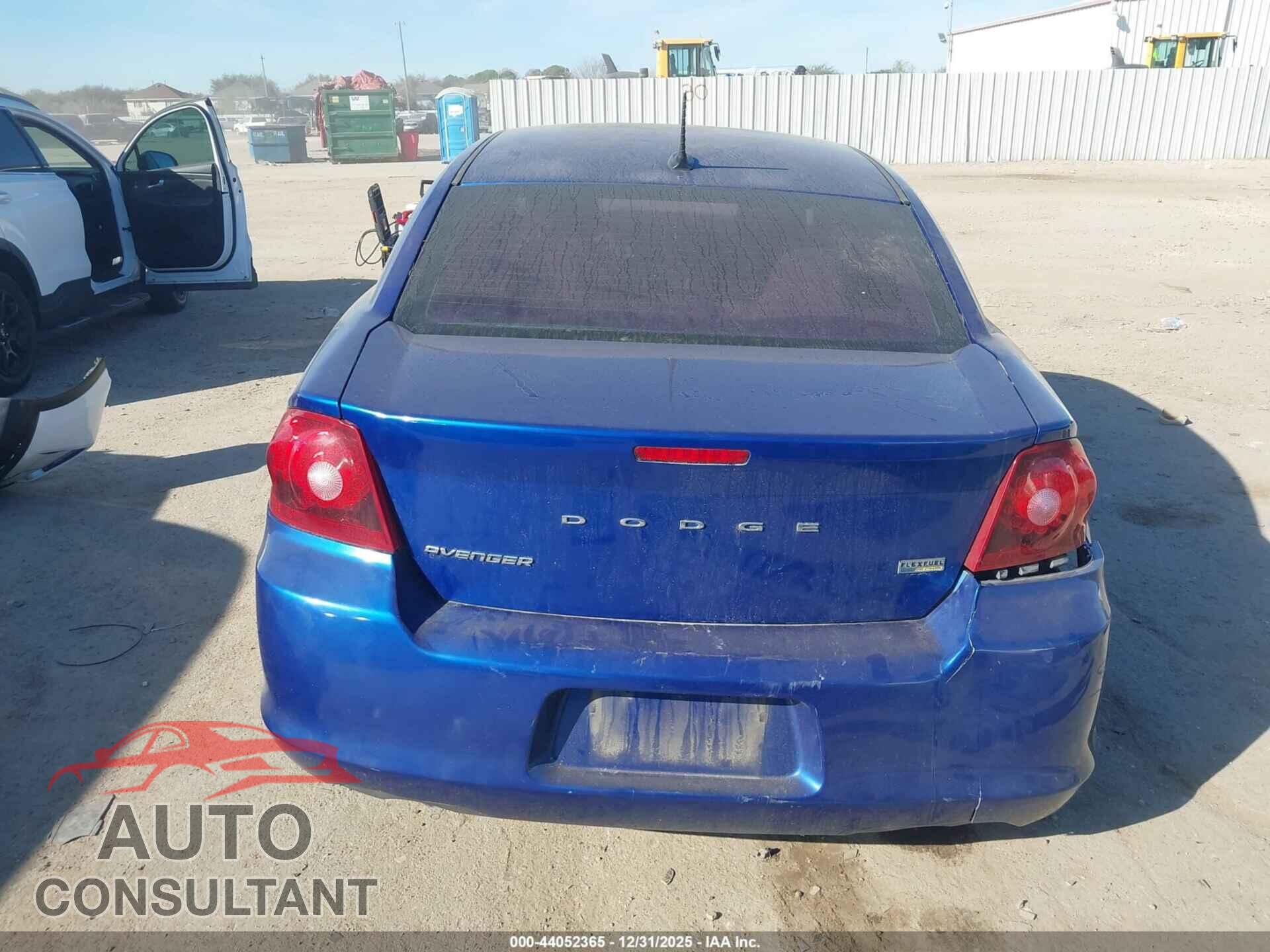 DODGE AVENGER 2012 - 1C3CDZAG6CN310246
