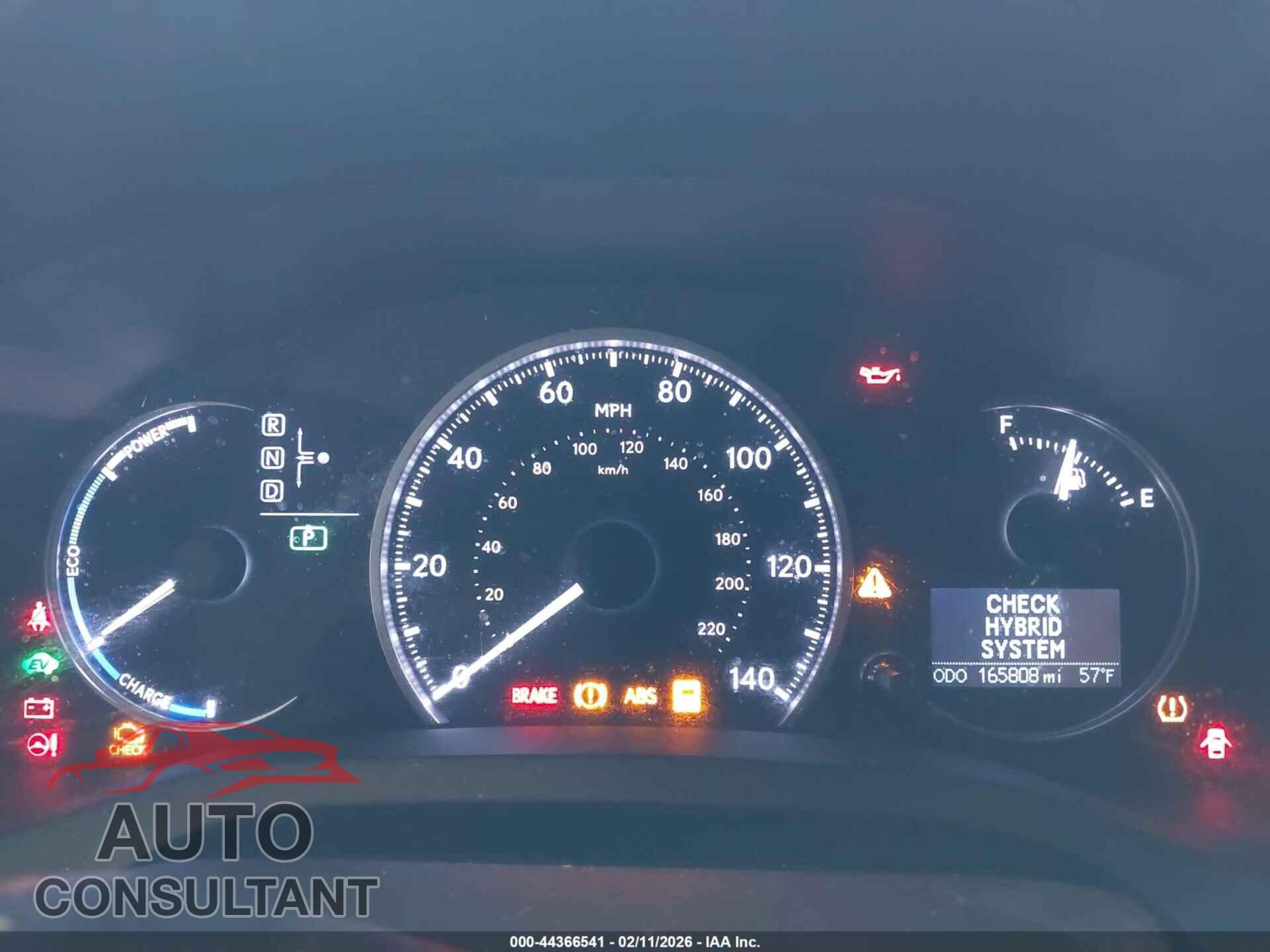 LEXUS CT 200H 2011 - JTHKD5BH4B2043565