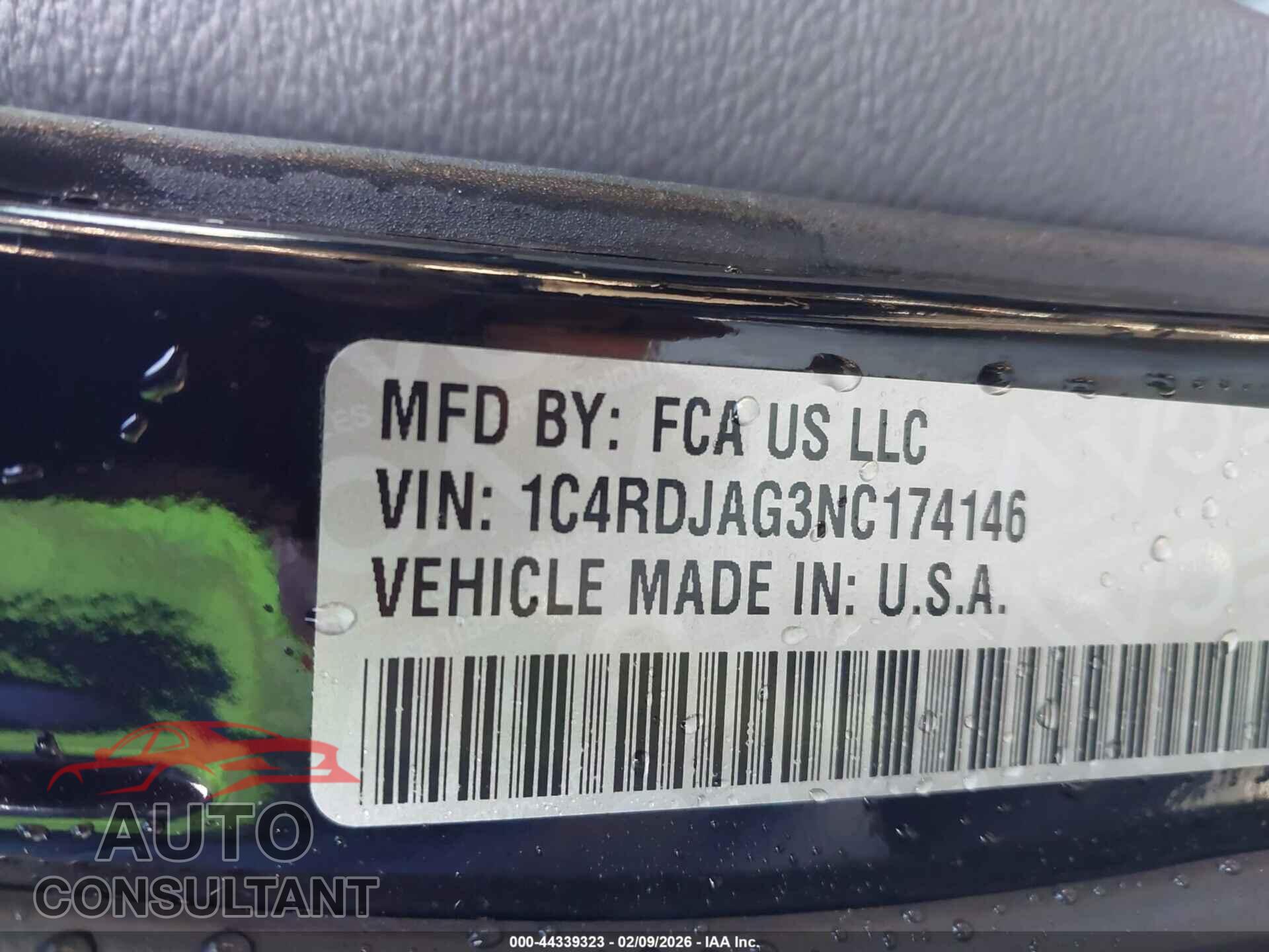 DODGE DURANGO 2022 - 1C4RDJAG3NC174146