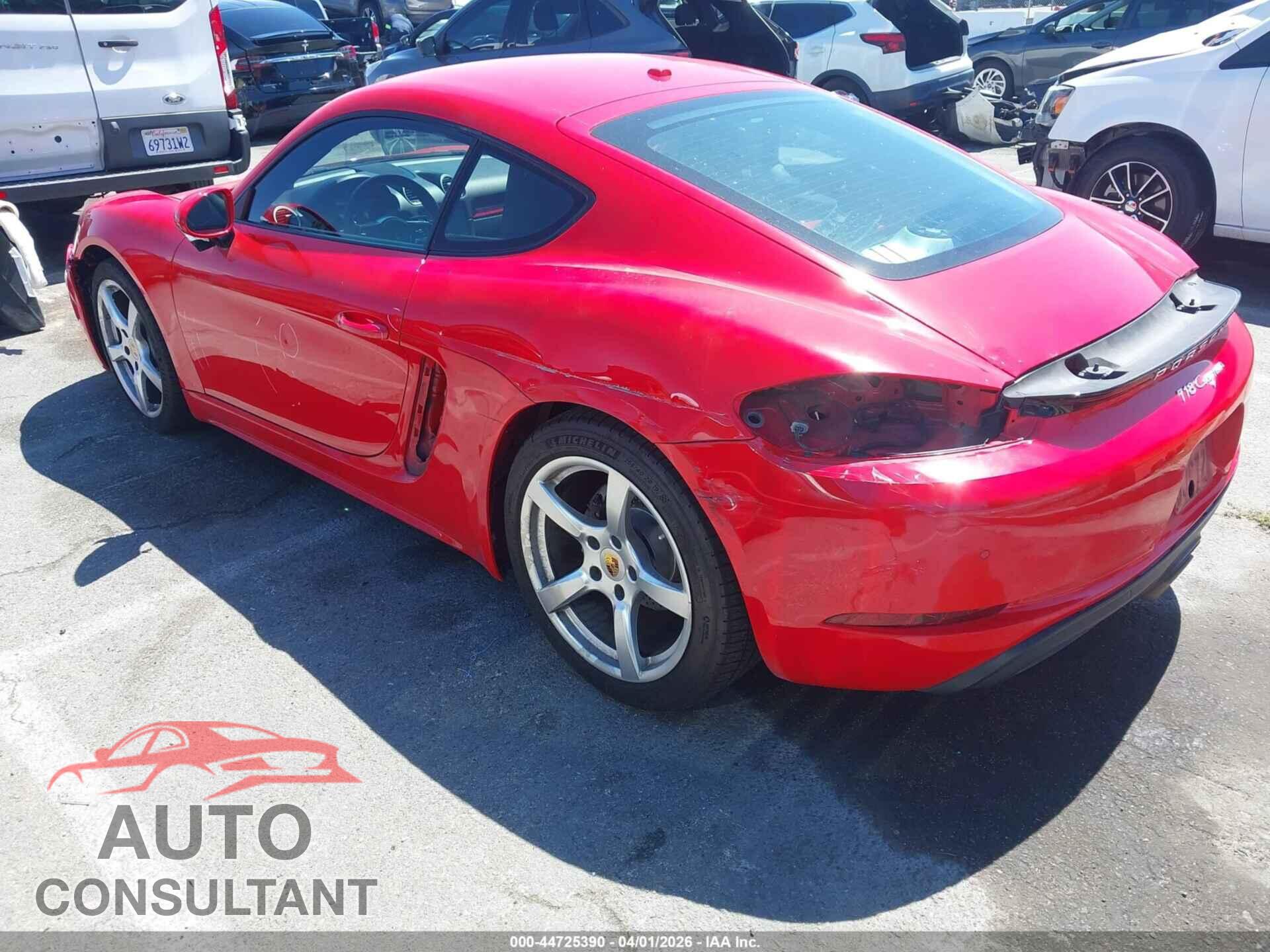 PORSCHE 718 CAYMAN 2018 - WP0AA2A82JK260357