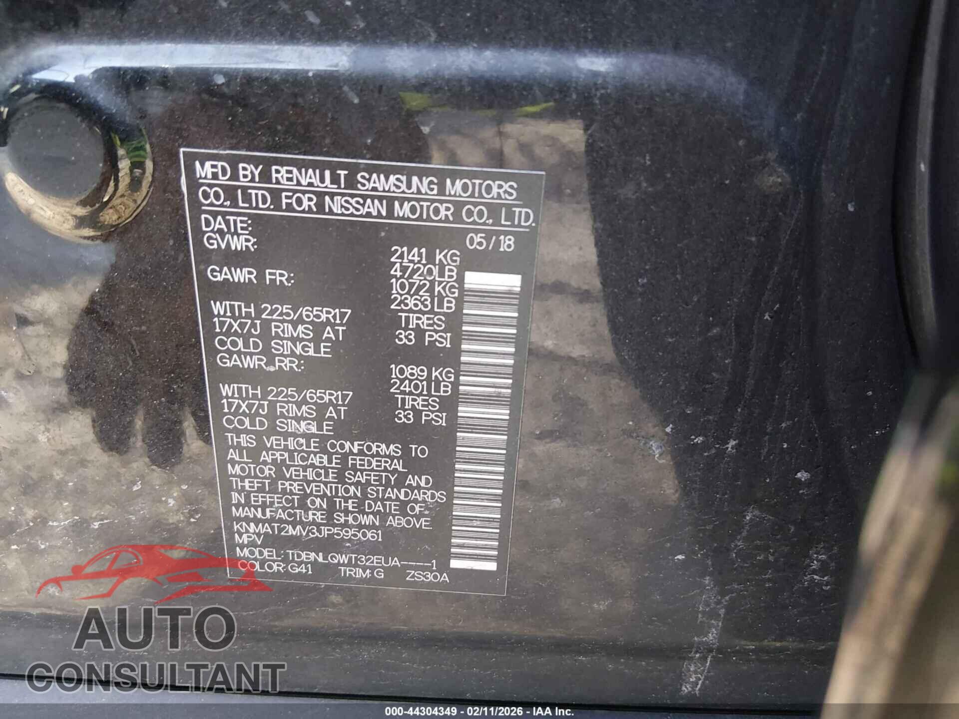 NISSAN ROGUE 2018 - KNMAT2MV3JP595061