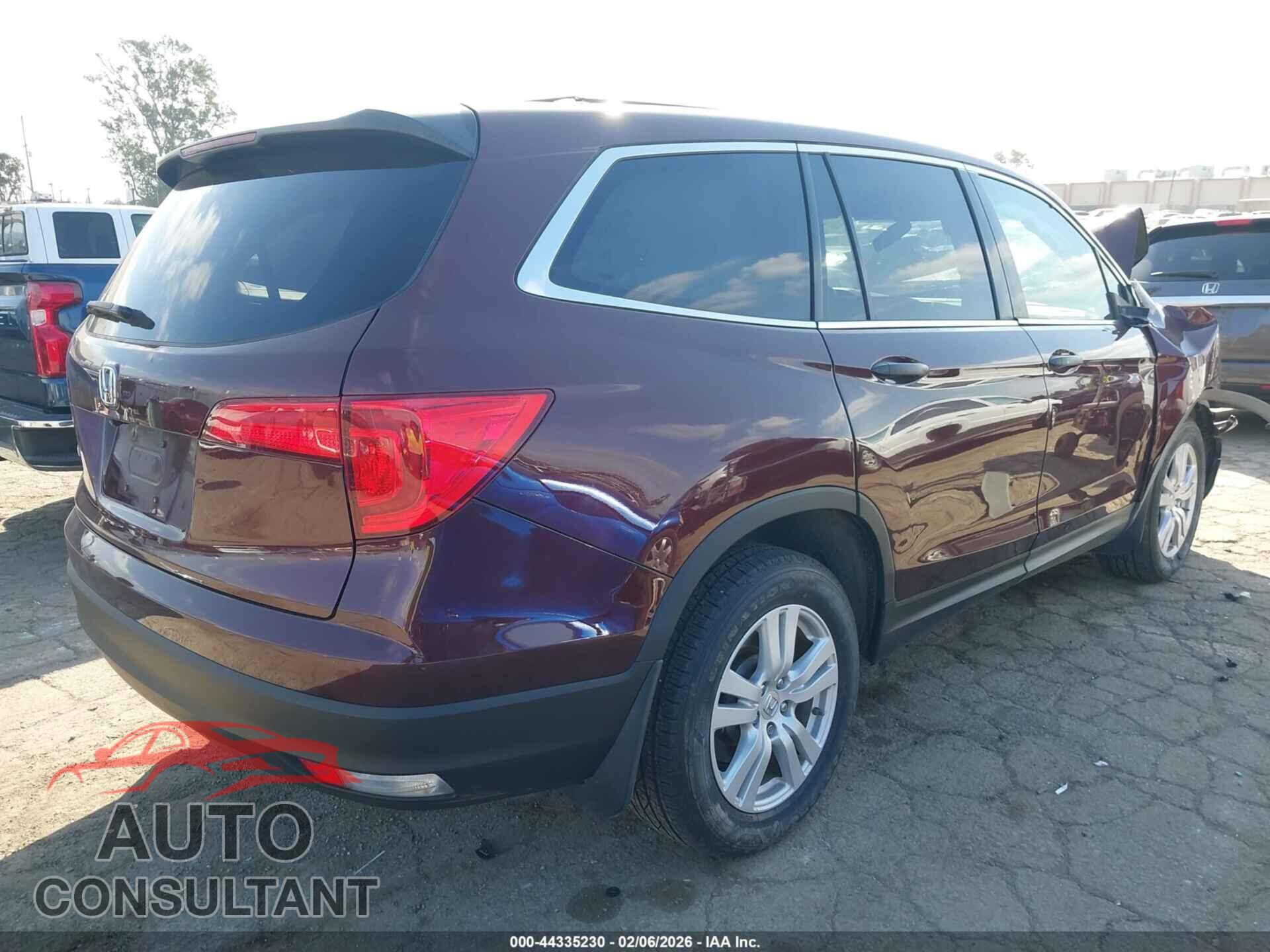 HONDA PILOT 2017 - 5FNYF5H19HB028002