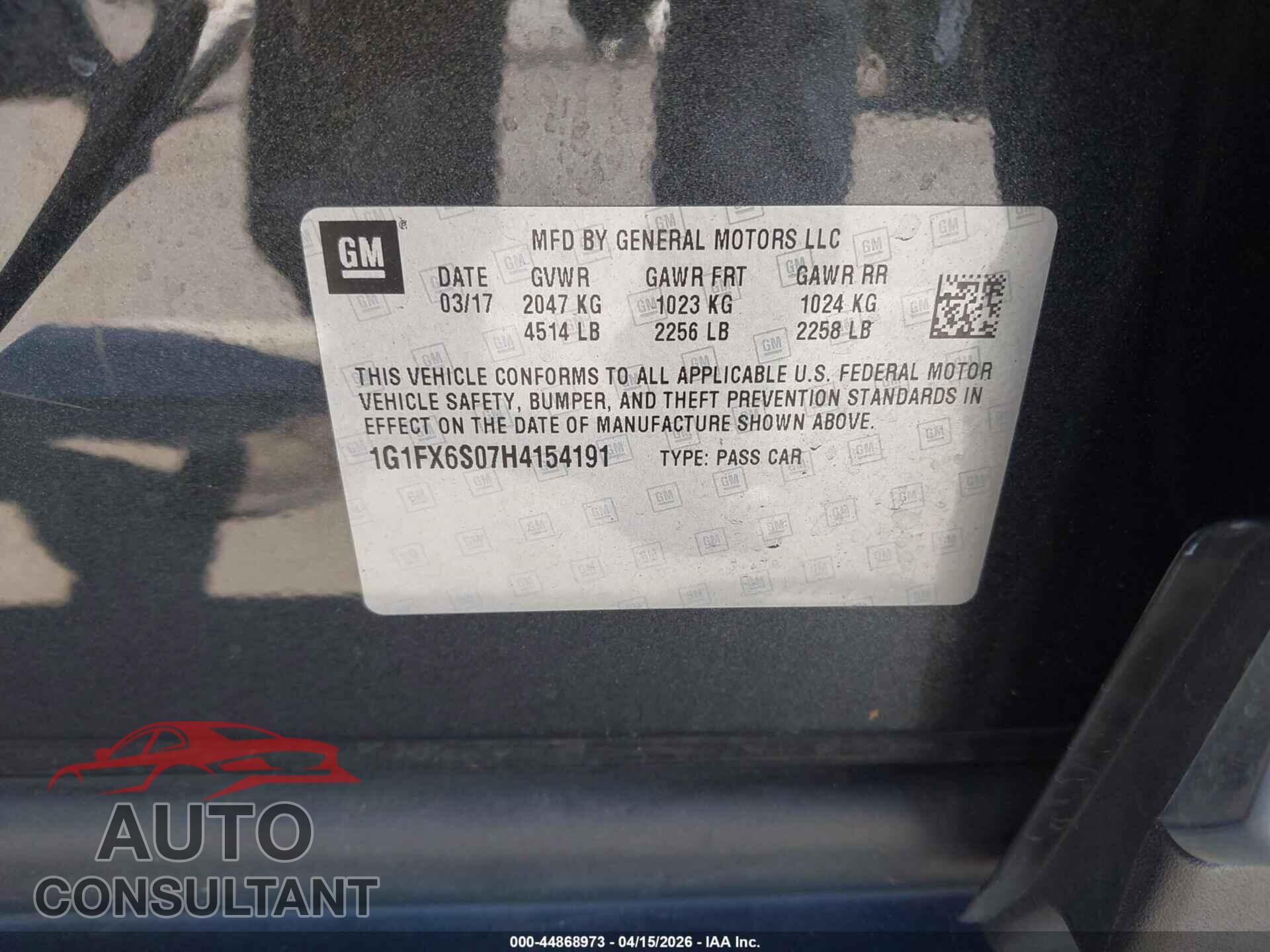 CHEVROLET BOLT EV 2017 - 1G1FX6S07H4154191