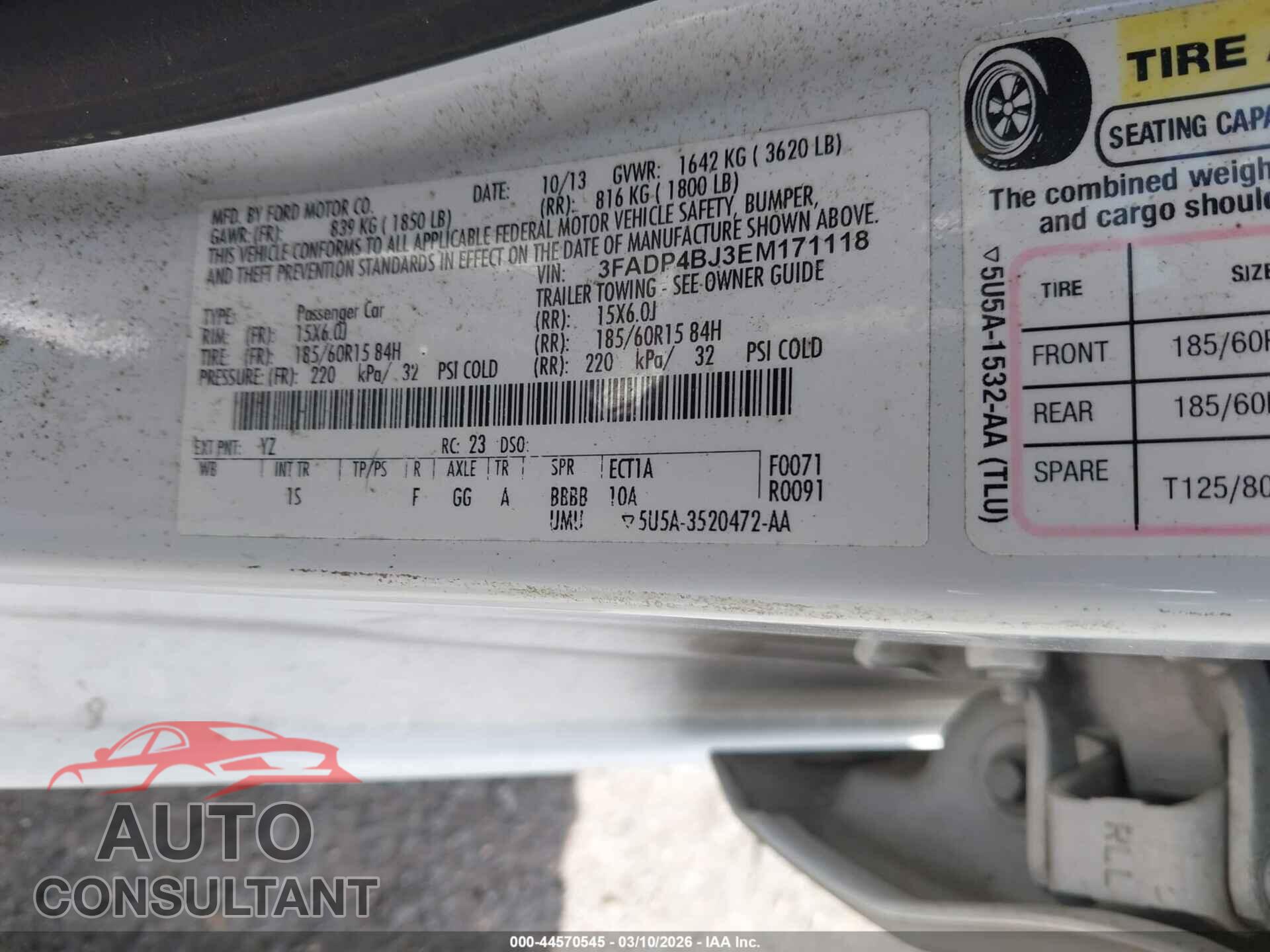 FORD FIESTA 2014 - 3FADP4BJ3EM171118