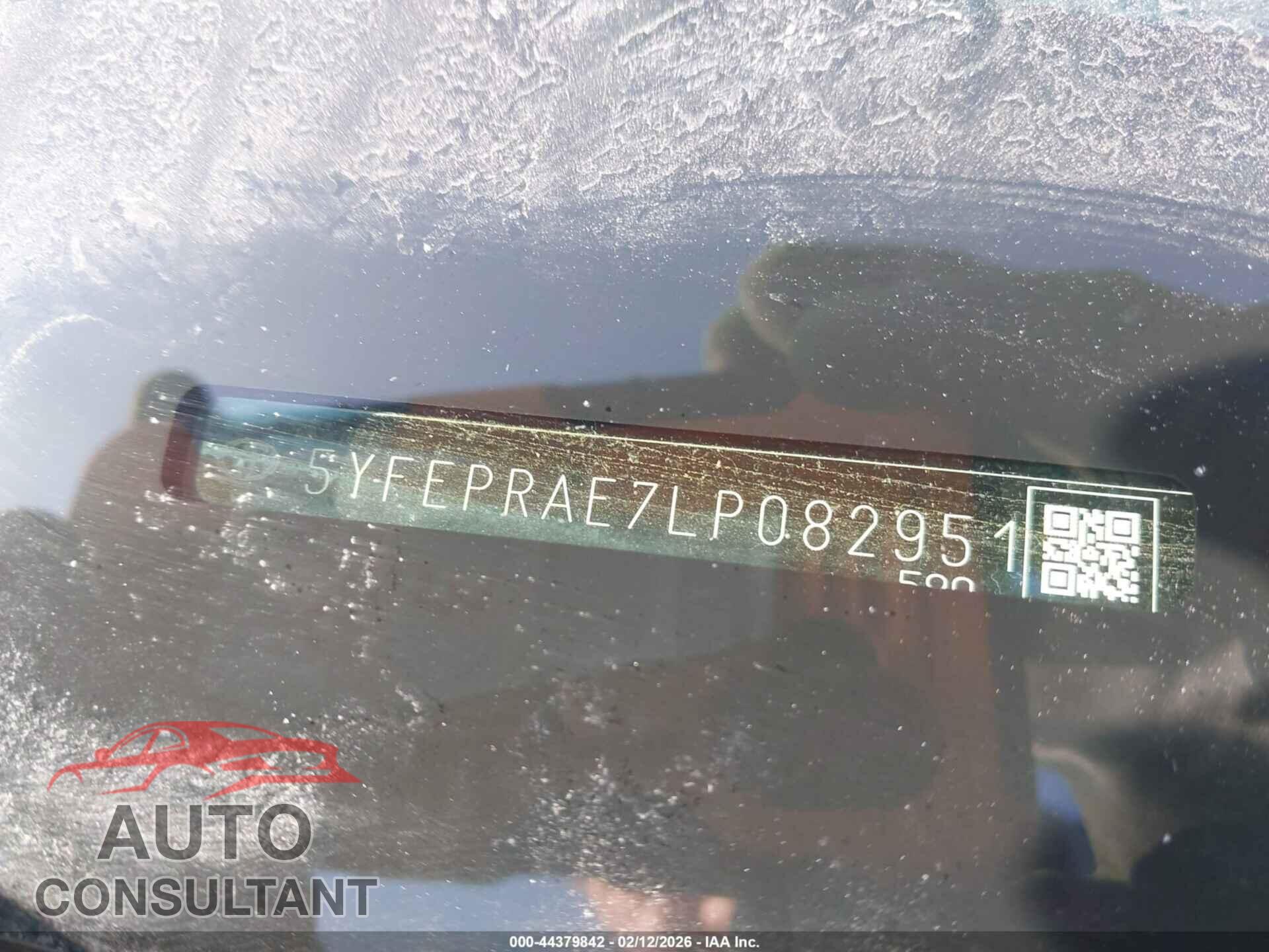 TOYOTA COROLLA 2020 - 5YFEPRAE7LP082951