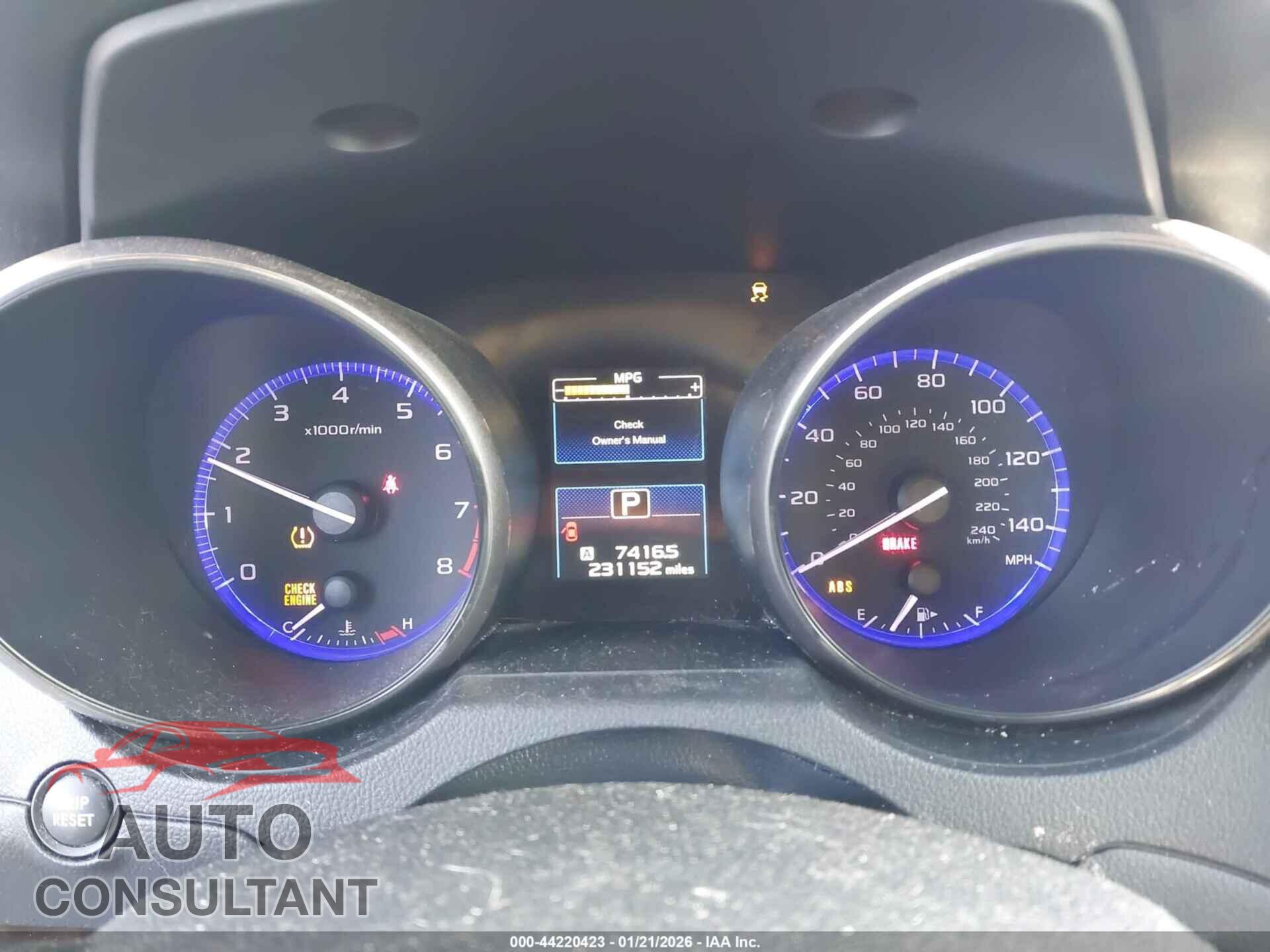 SUBARU OUTBACK 2015 - 4S4BSBJC7F3356407