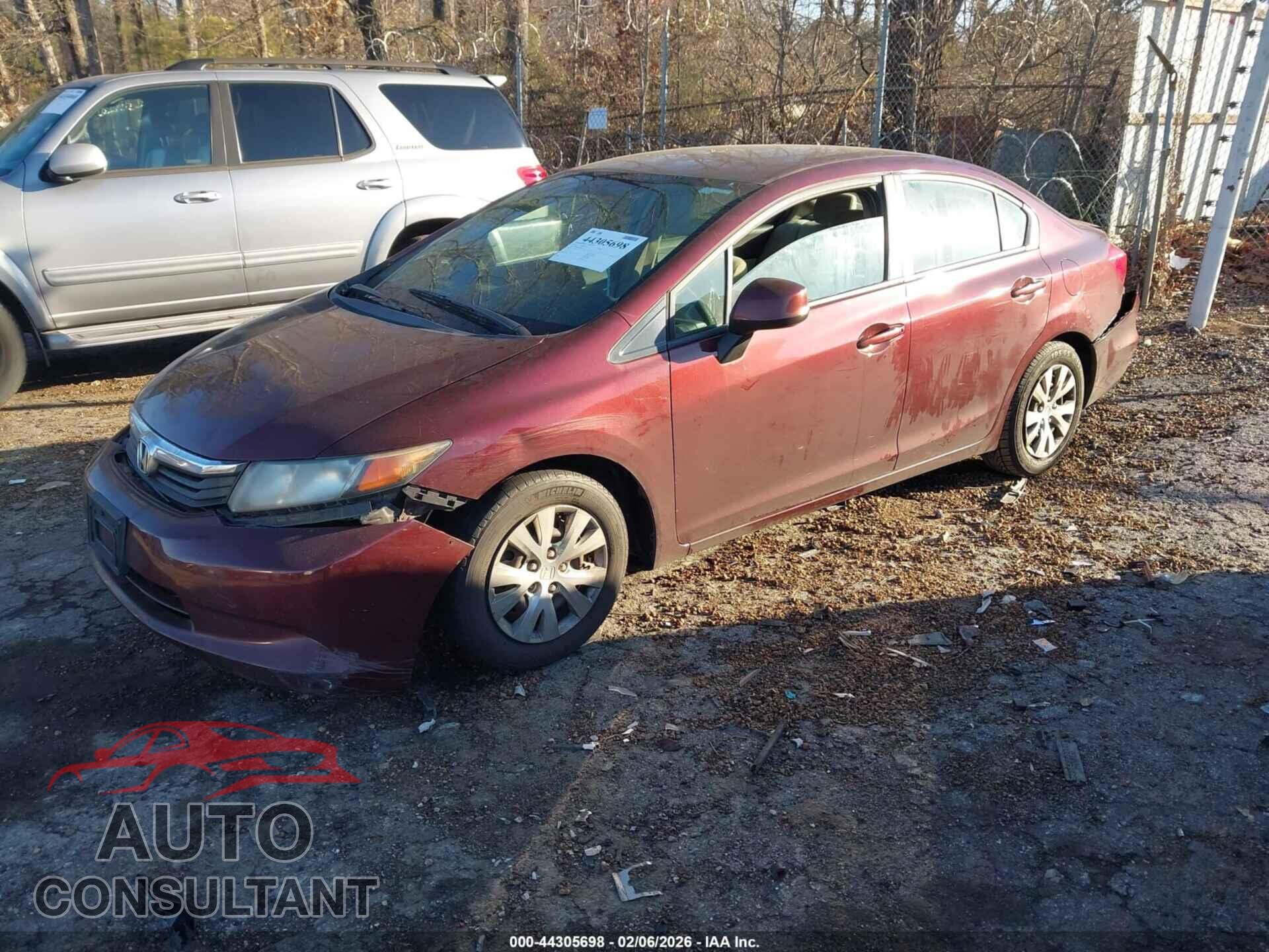 HONDA CIVIC 2012 - 19XFB2F50CE352316