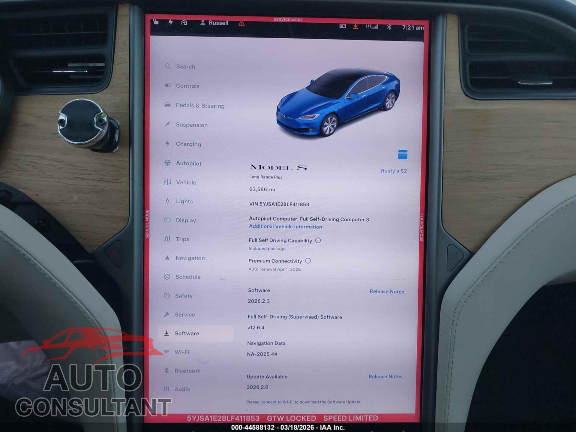 TESLA MODEL S 2020 - 5YJSA1E28LF411853