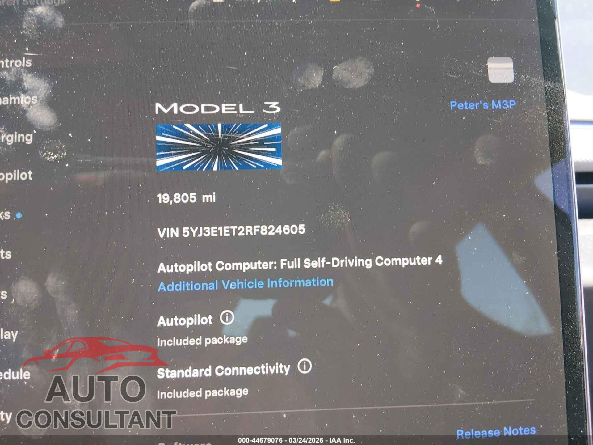 TESLA MODEL 3 2024 - 5YJ3E1ET2RF824605