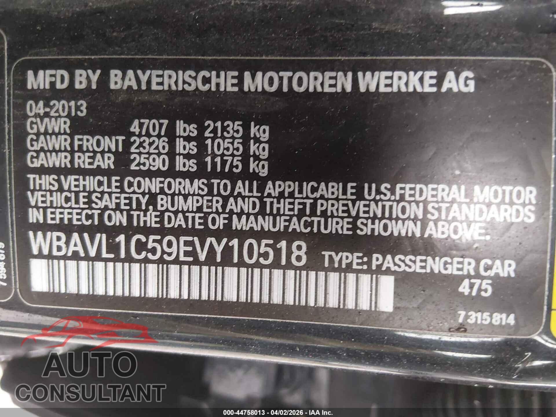BMW X1 2014 - WBAVL1C59EVY10518