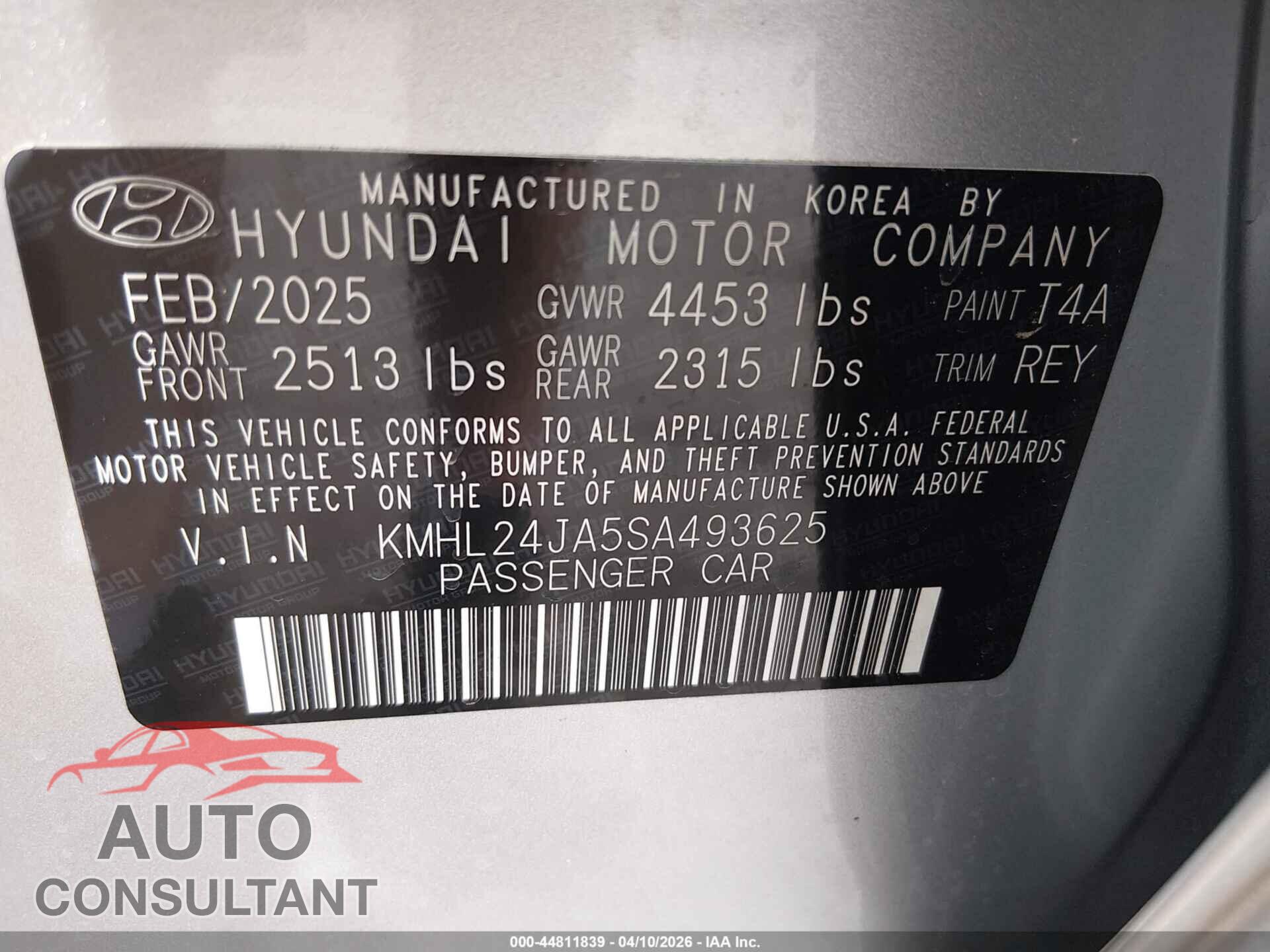 HYUNDAI SONATA 2025 - KMHL24JA5SA493625