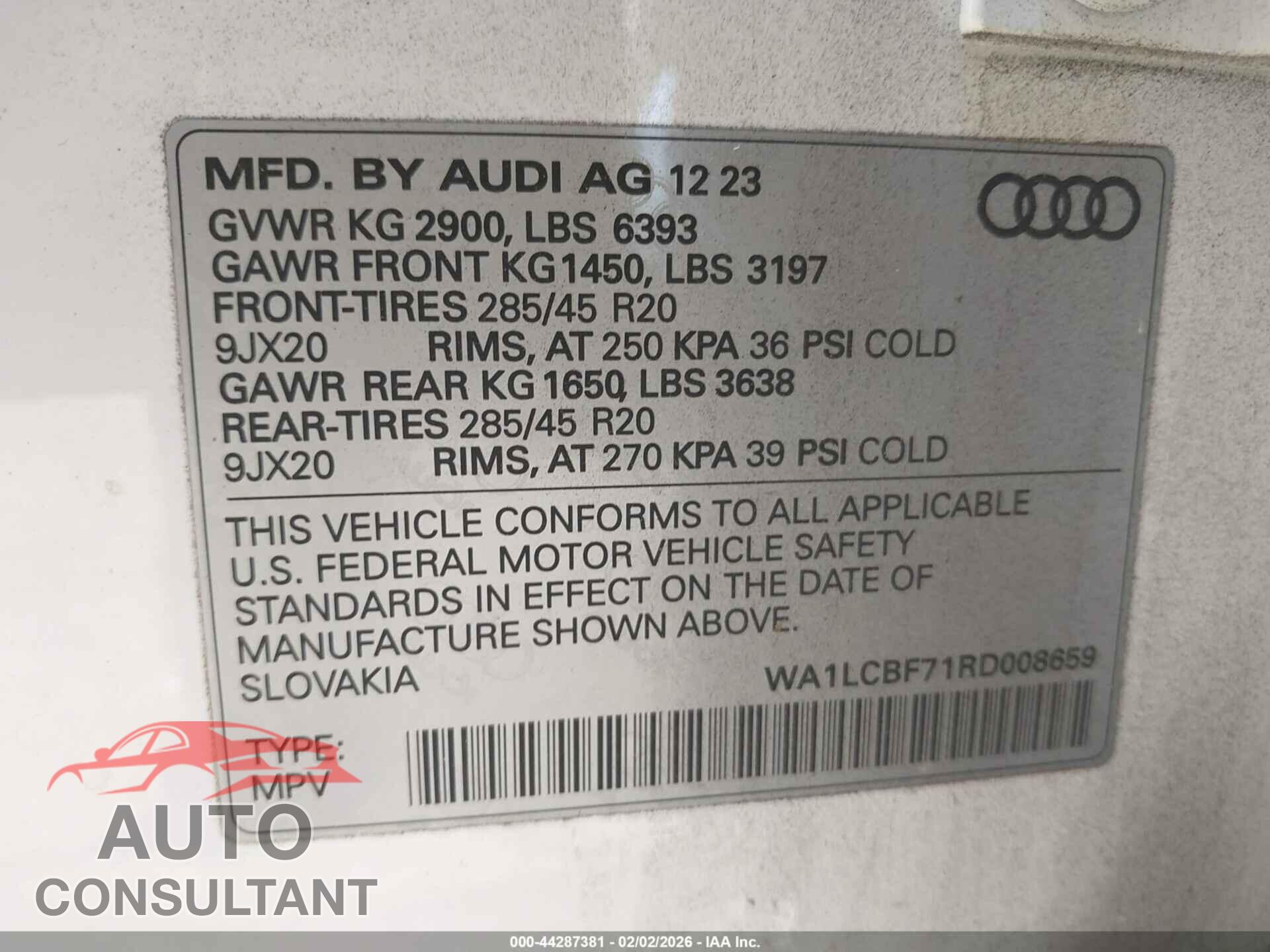 AUDI Q7 2024 - WA1LCBF71RD008659